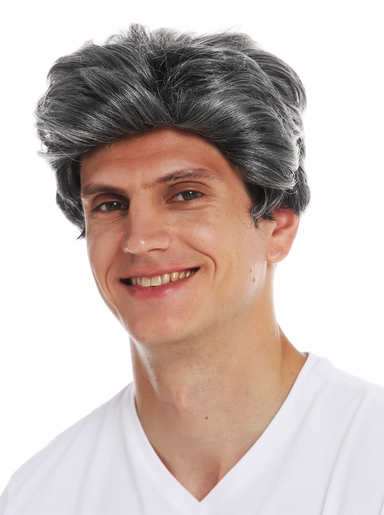 Wig Halloween carnival men man wavy short parted grey mottled 3270, view 2, WIG ME UP: Your Perücken Online Shop Party Wig, Men, Gray Mix, wavy, short