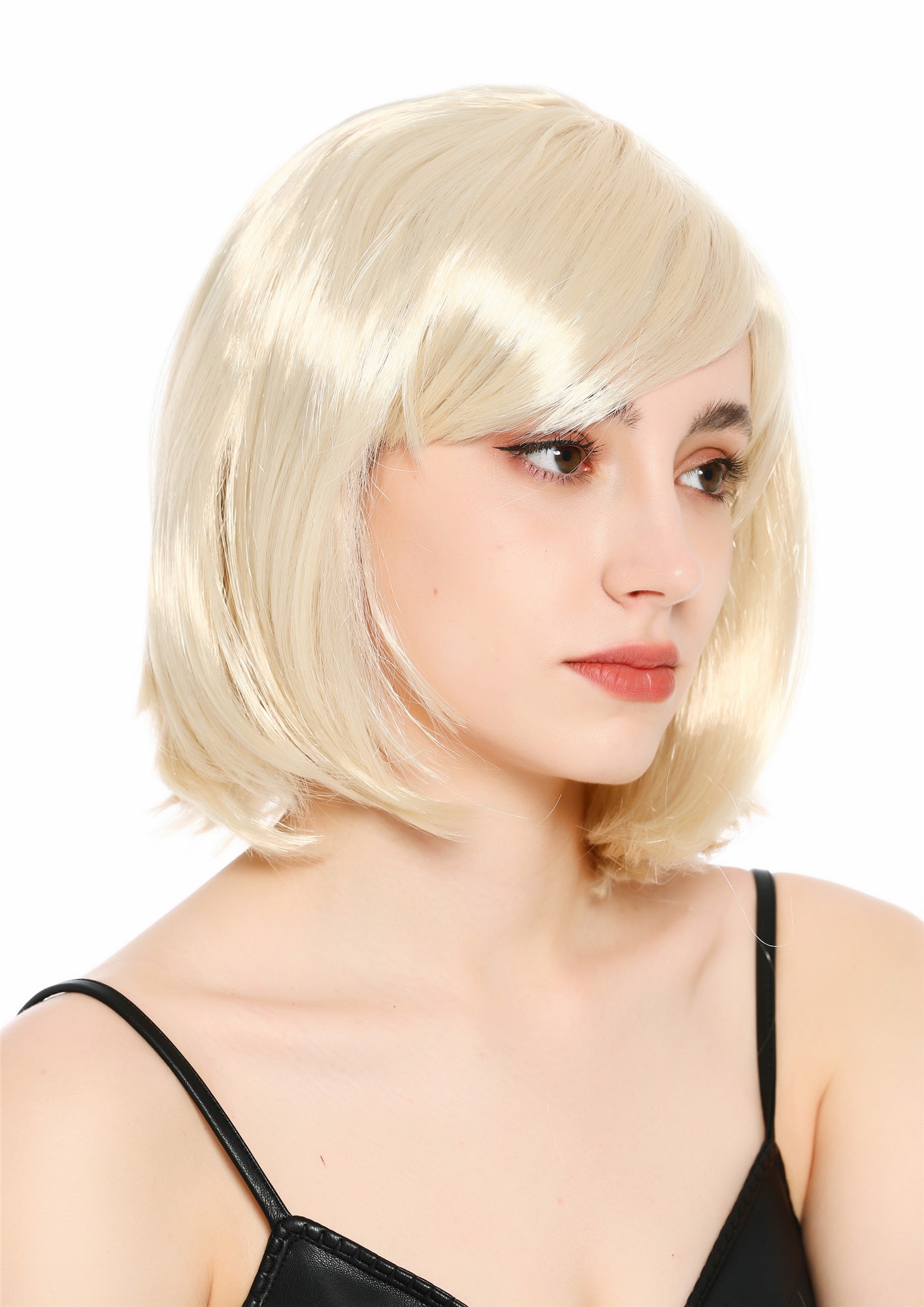 glatte Party-Perücke Hellblond 35 cm lange Perücke für Damen