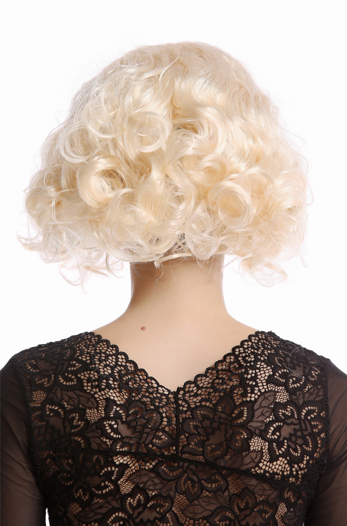 Wig Lady Women 20s 30s Hollywood Diva short curly straightened middle-parting bright blond, view 3, WIG ME UP: Your Perücken Online Shop Party Wig, Ladies, Blonde, curled, short