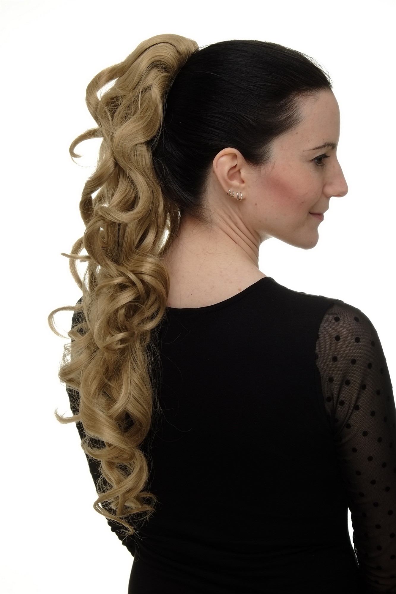 Ponytail combs & elastic string curly voluminous very long light ash blond WK03, view 5, WIG ME UP: Your Perücken Online Shop Ponytails, light ash blonde, curled, long