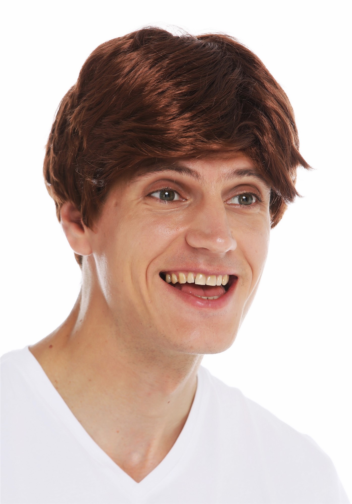 Men's wig Halloween carnival men man short parted brown reddish brown 7061, view 6, WIG ME UP: Your Perücken Online Shop Party Wig, Men, chestnut brown, straight, short