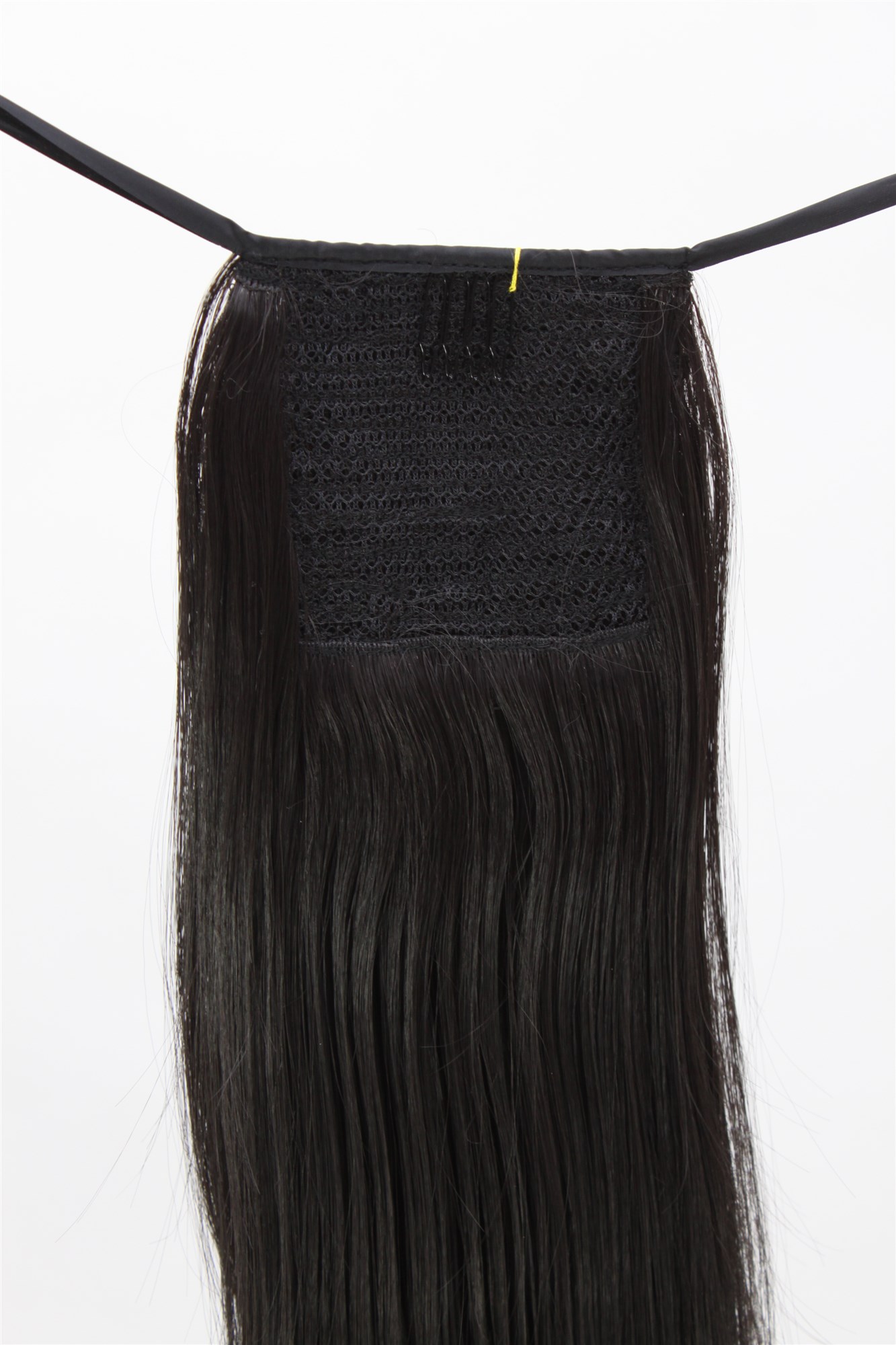 hochwertiges Haarteil schwarz Bändchen + Klammer glatt fallendes Haar C9427-2, Ansicht 3, WIG ME UP: Ihr Perücken Online Shop glattes Zopf-Haarteil Schwarzbraun 50 cm lang