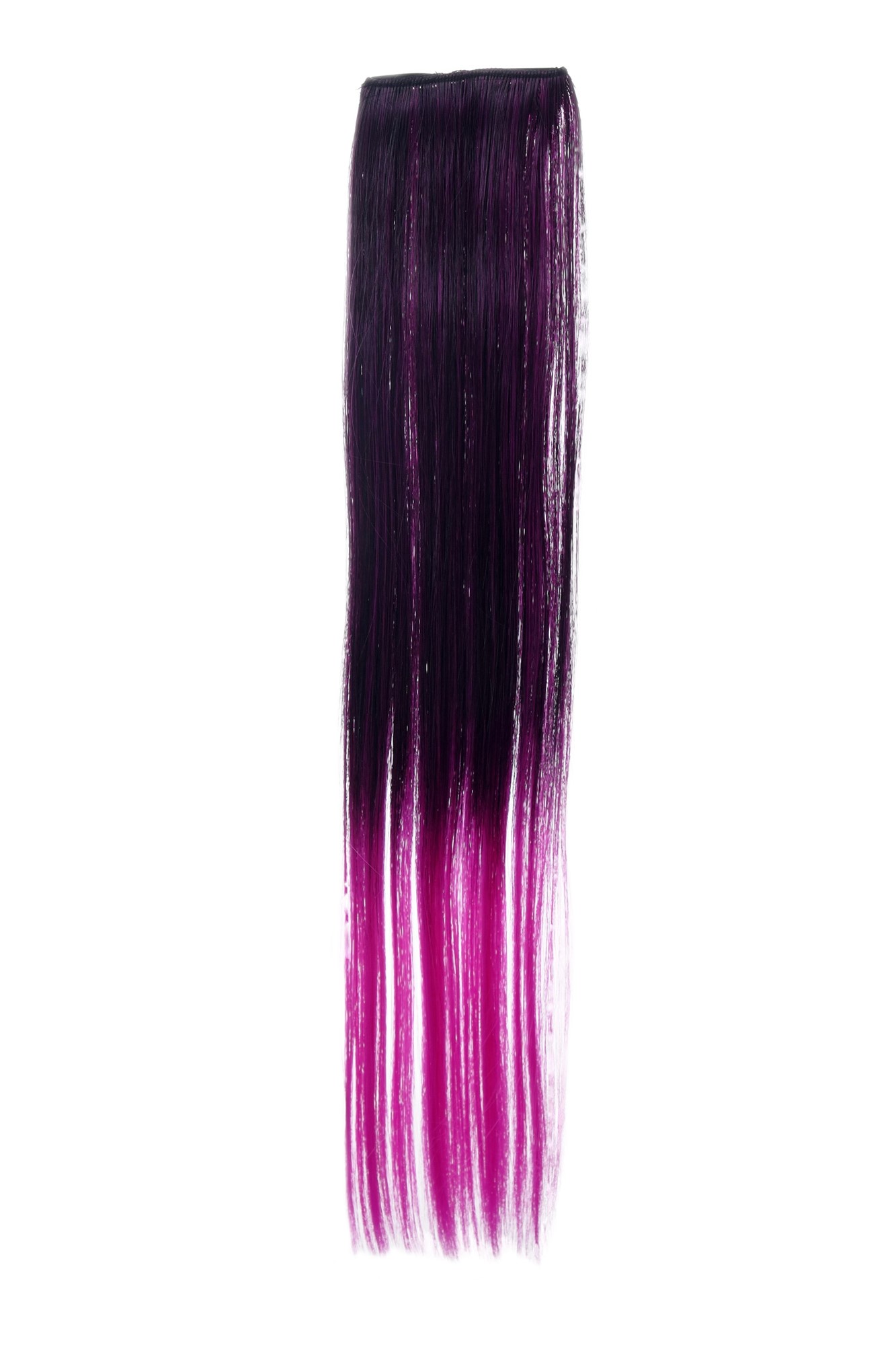 glatte Extensions Samtschwarz-Neonviolett-Mix 45 cm lang