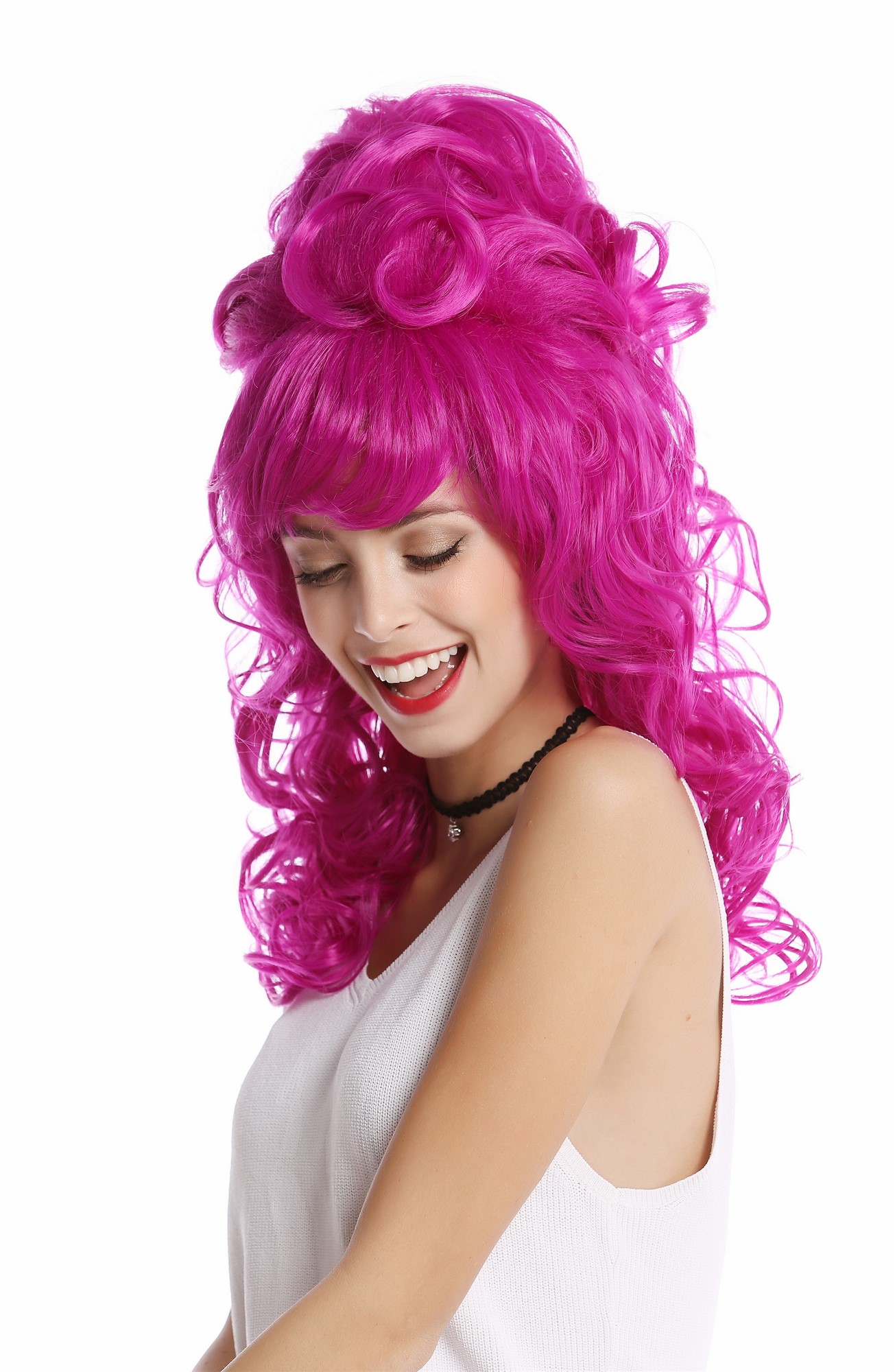 Lady Wig Baroque 60s Beehive Retro Bun curly long light purple violet Pop Singer, view 3, WIG ME UP: Your Perücken Online Shop Quality Wigs, Ladies, Purple, curled, long