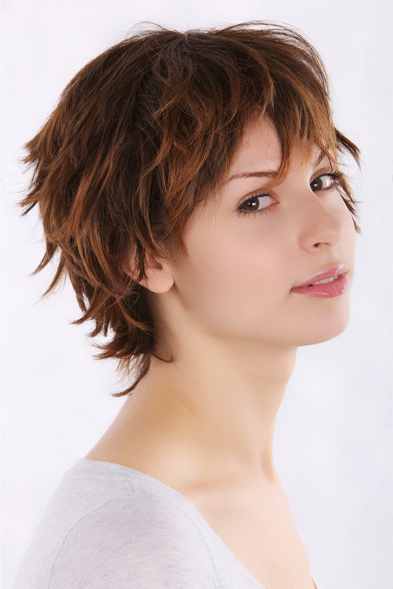 Lady wig short wild stormy look spiky tips layered chestnut brown mix 49033, view 2, WIG ME UP: Your Perücken Online Shop Quality Wigs, Ladies, Brown, wavy, short