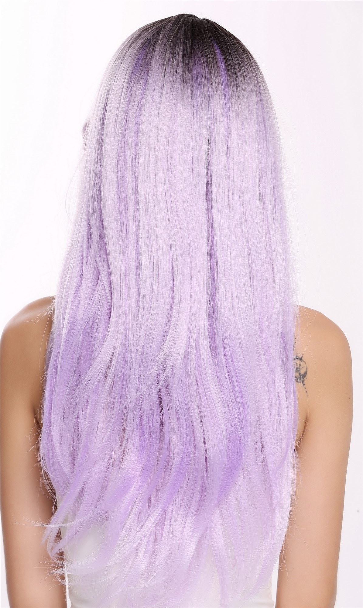Lady women wig long straight parted ombre dark brown & light purple RGF-6470C, view 4, WIG ME UP: Your Perücken Online Shop Quality Wigs, Ladies, dark brown light purple, straight, long