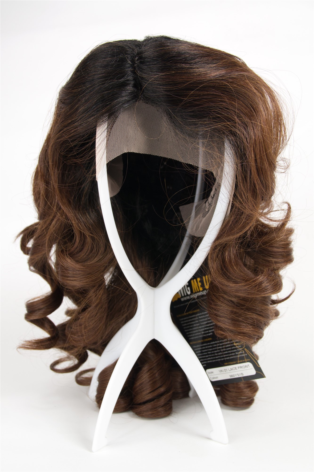 Quality Wigs, Ladies, brown-black mix, curled, long