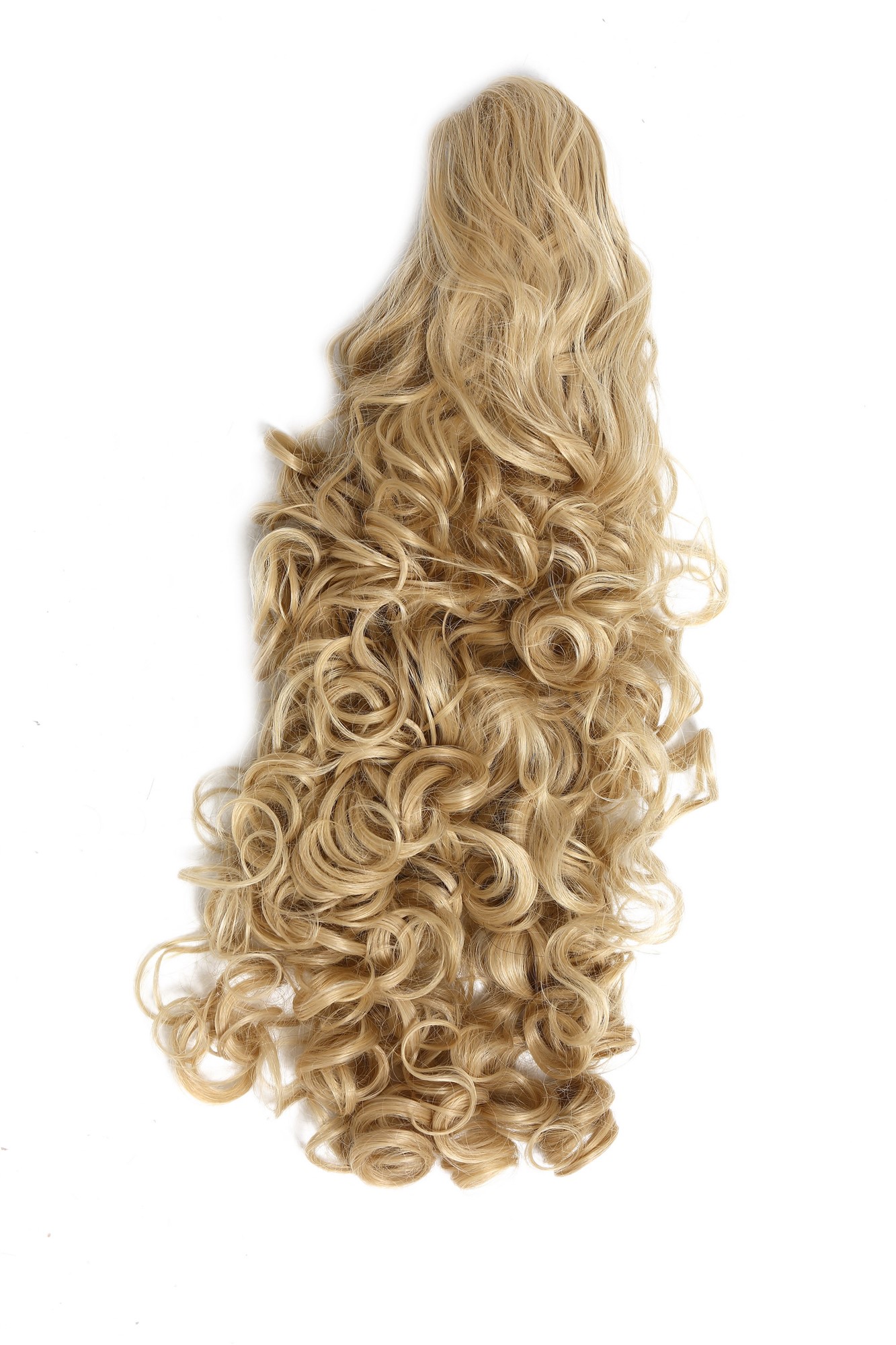 lockiges Zopf-Haarteil Hellblond-Goldblond-Mix 60 cm lang