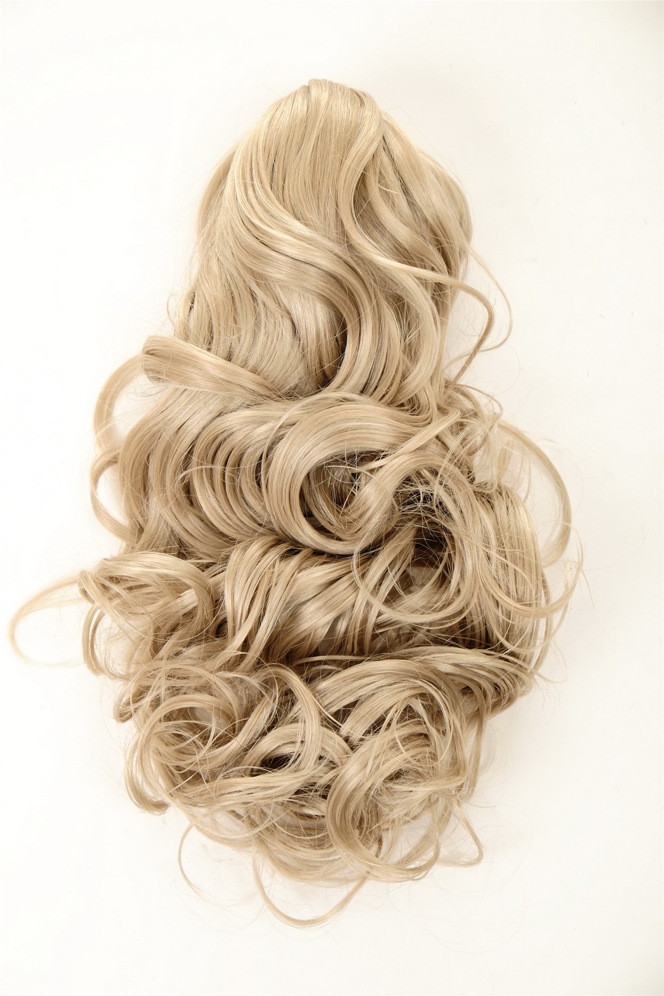 Ponytail Hairpiece Extension Clamp curly voluminous long bright blond SA080, view 4, WIG ME UP: Your Perücken Online Shop Ponytails, Blonde, curled, shoulder-length
