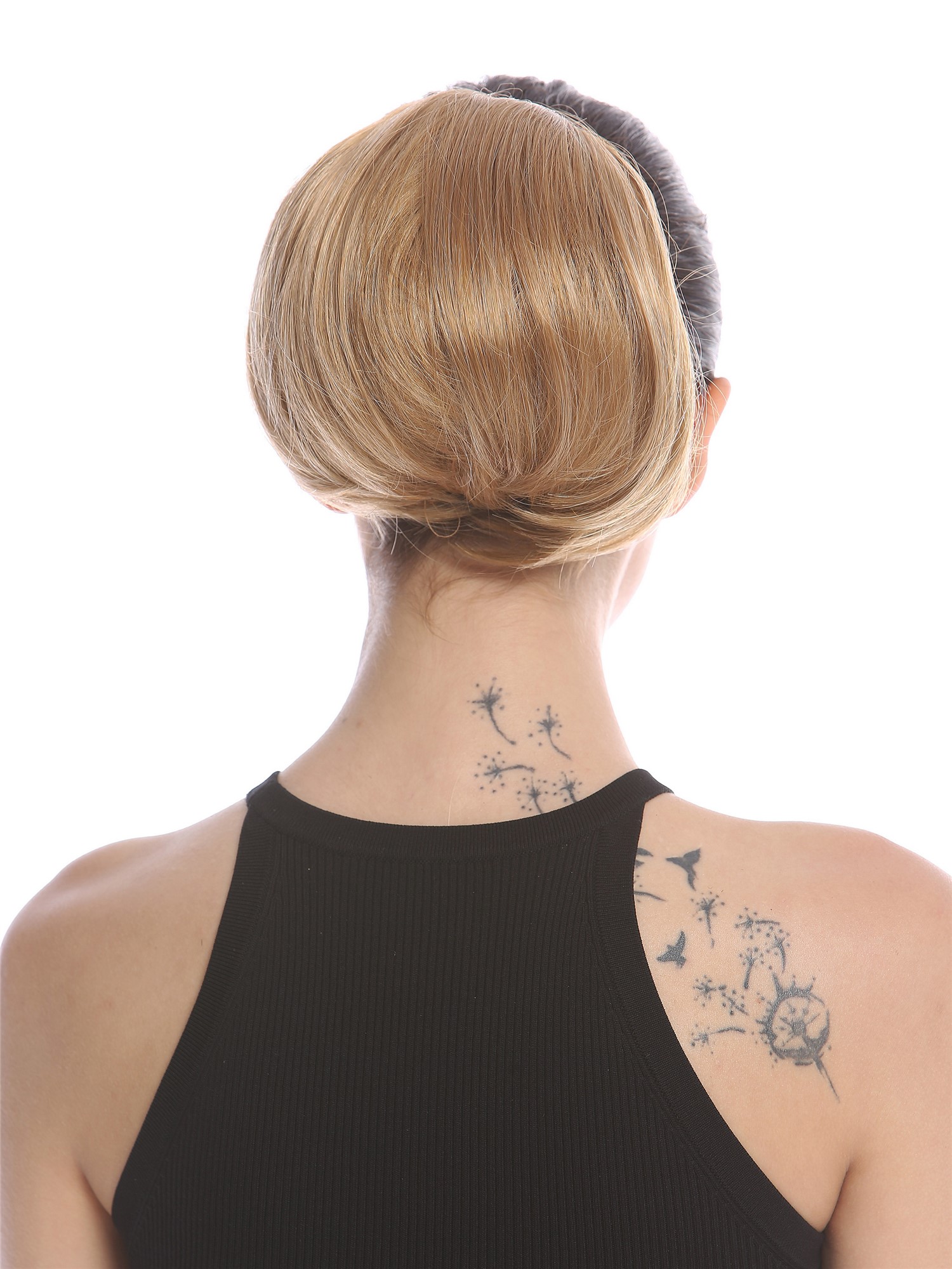 Ponytail Hairpiece short straight voluminous like hair bun copper blond 909AB, front view, WIG ME UP: Your Perücken Online Shop Ponytails, copper blonde, curled, short