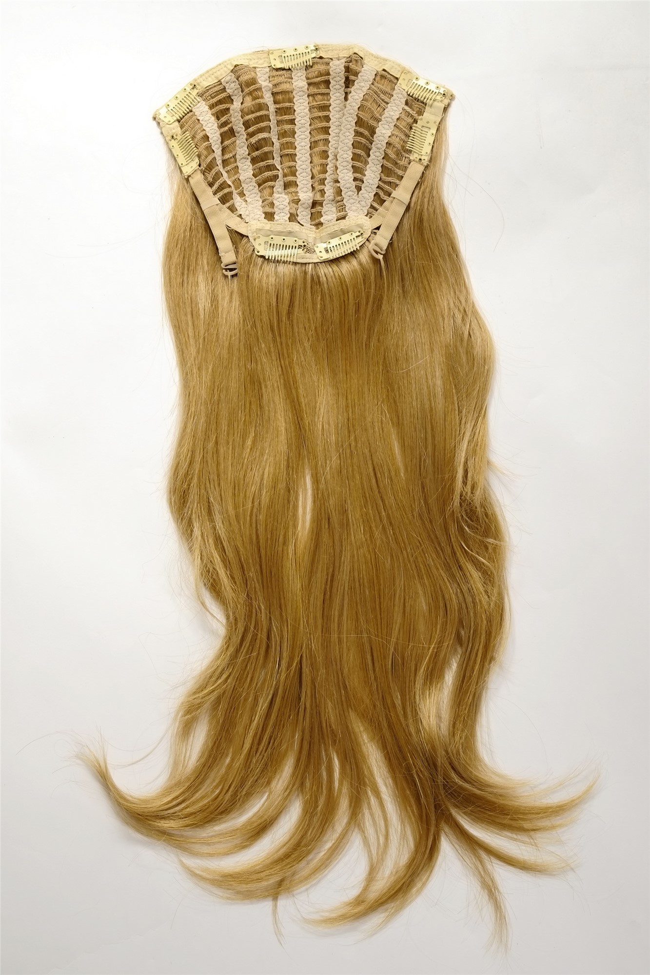 glatte Halbperücke Goldblond 60 cm lang