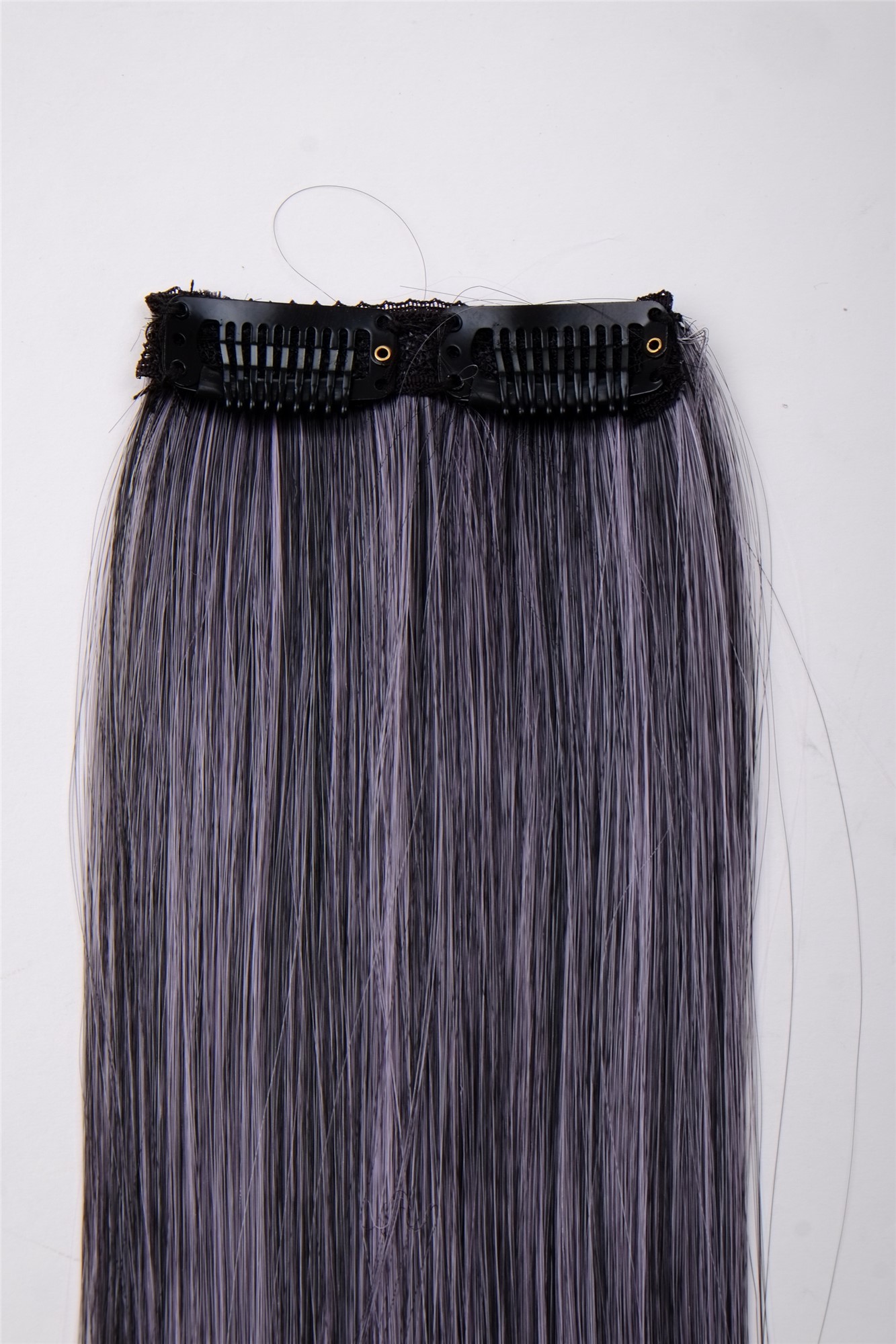 glatte Extensions Neonviolett-Schwarz-Mix 45 cm lang