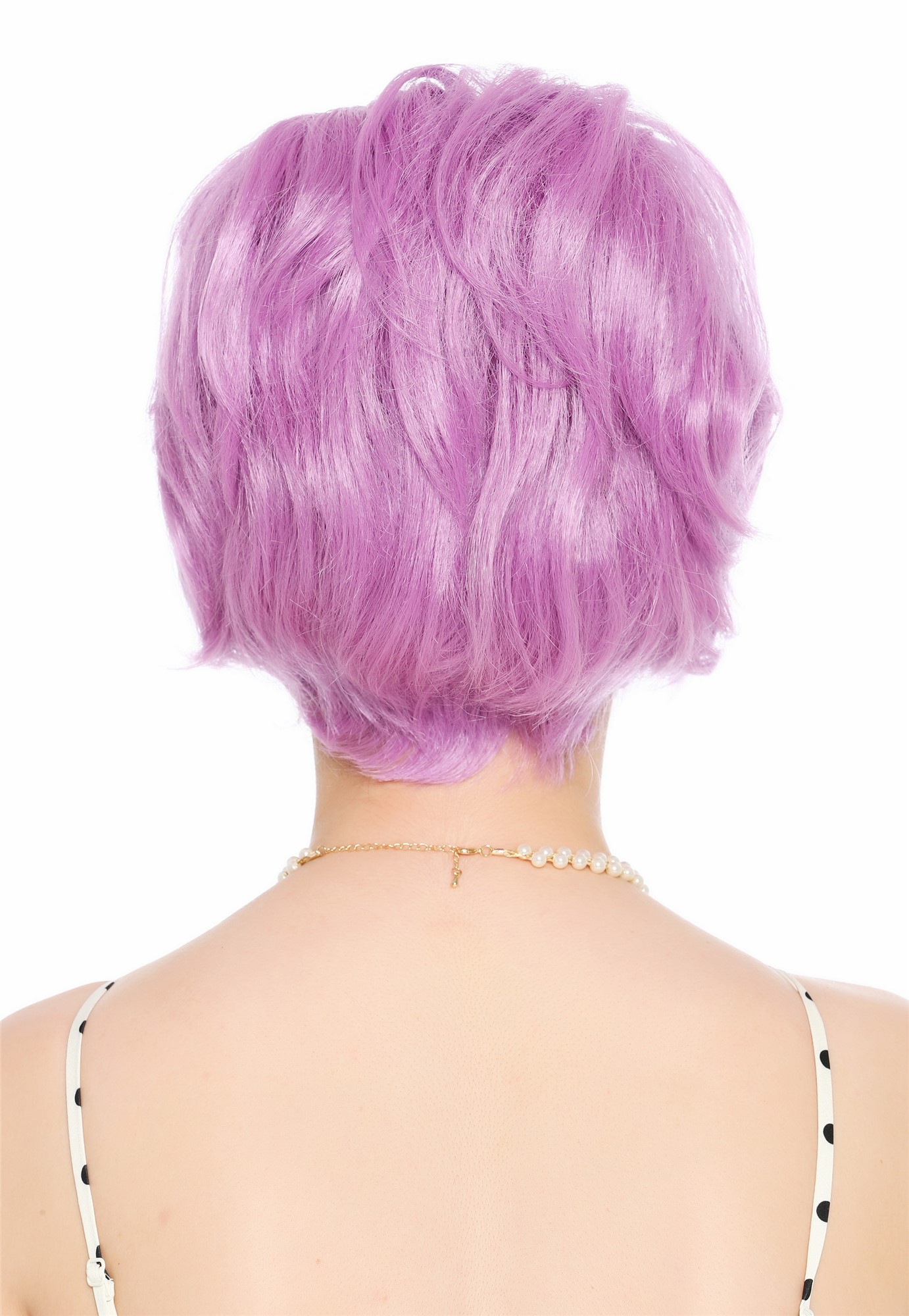Perücke Damen Retro 50er 60er Beehive hochtoupiert kurz Pony Lila VK-65-purple