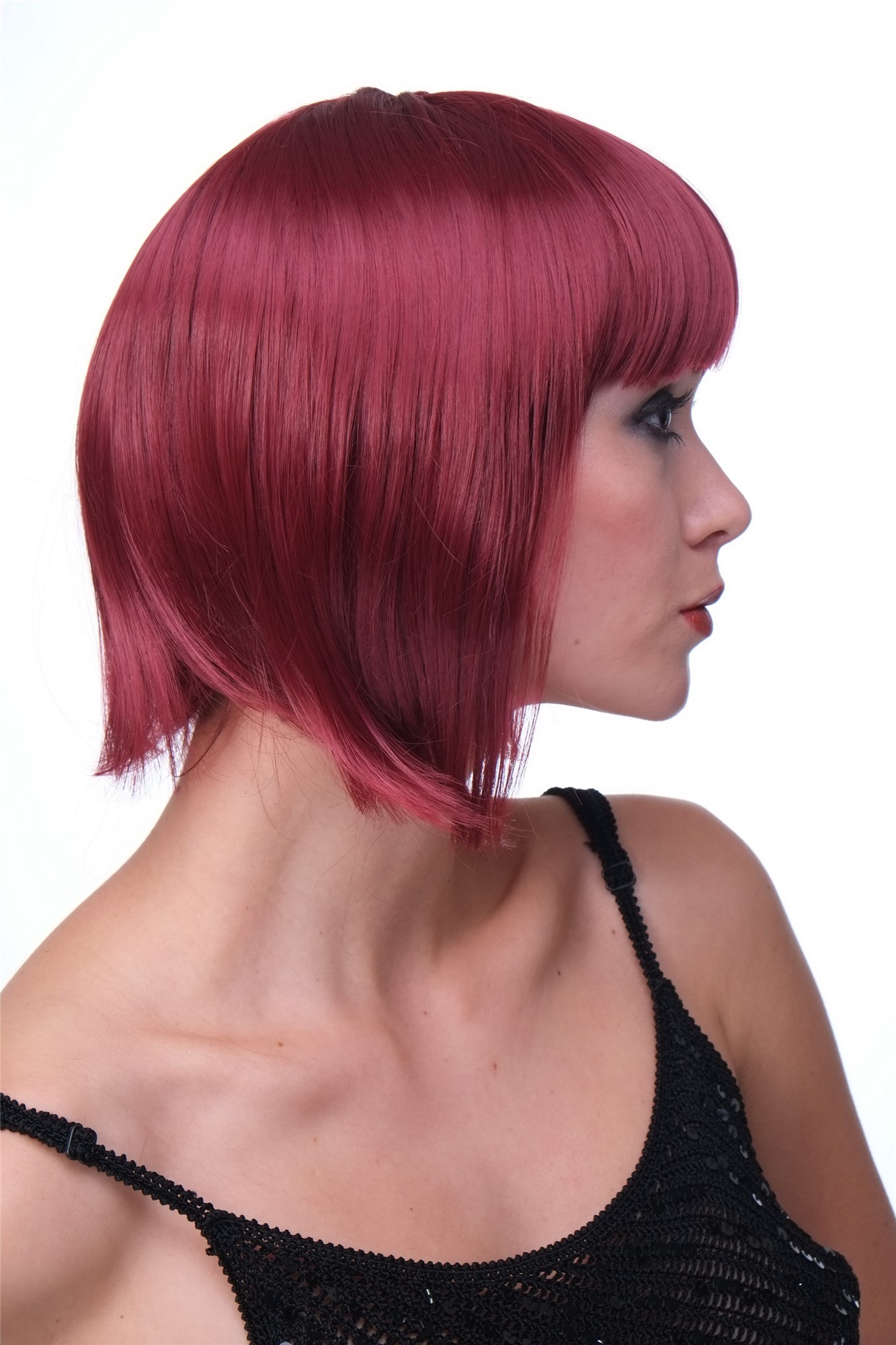 Party Wig, Ladies, garnet red, straight, short