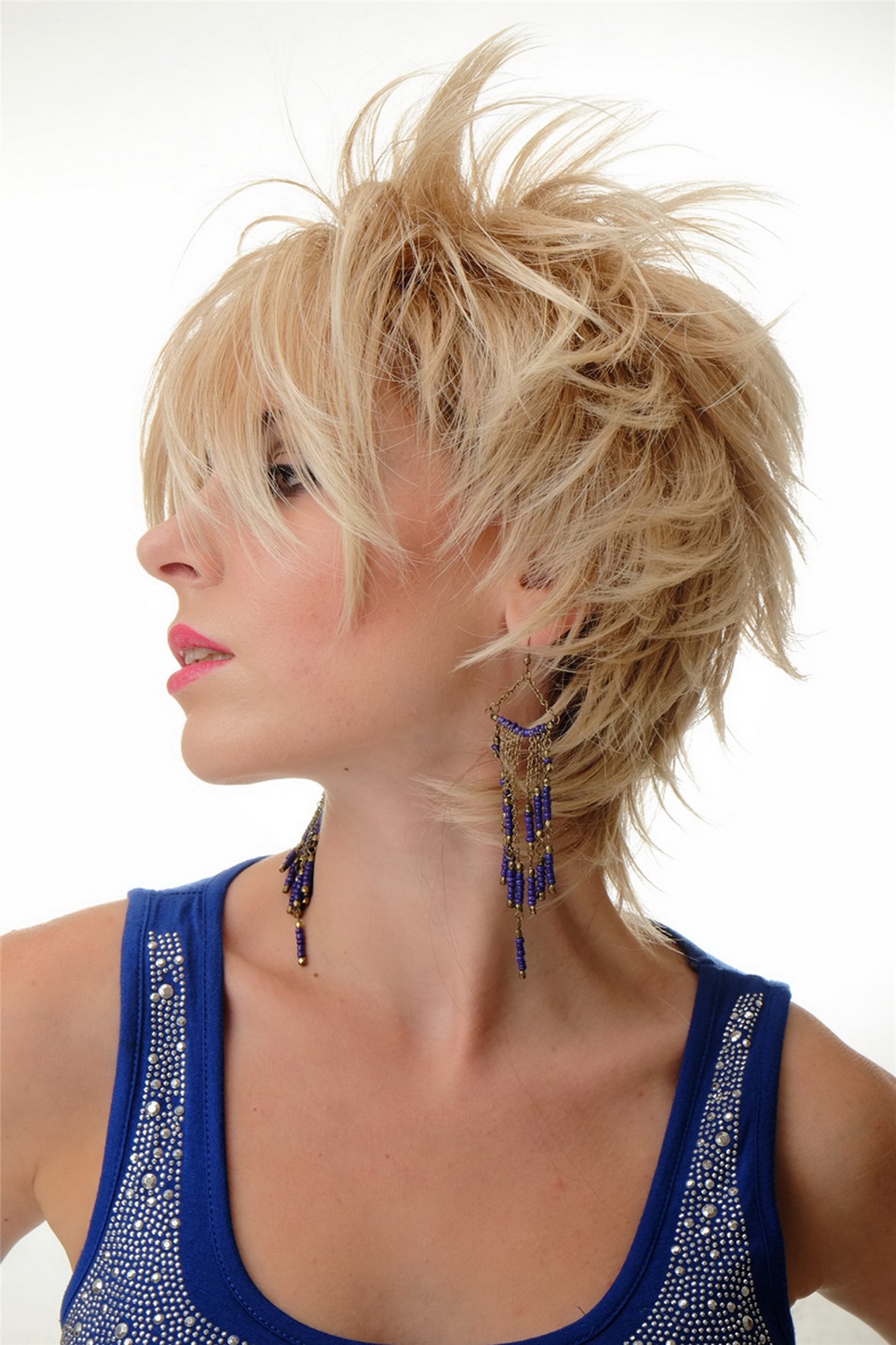 hochwertige Qualitätsperücken, Perücke Kurz Wilde Strähnen Wave 80er Blond-Mix BLUE144-27T613, Ansicht 3, WIG ME UP: Ihr Perücken Online Shop wellige Tressen-Perücke Erdbeerblond-Platinblond-Mix kurze Haare für Damen