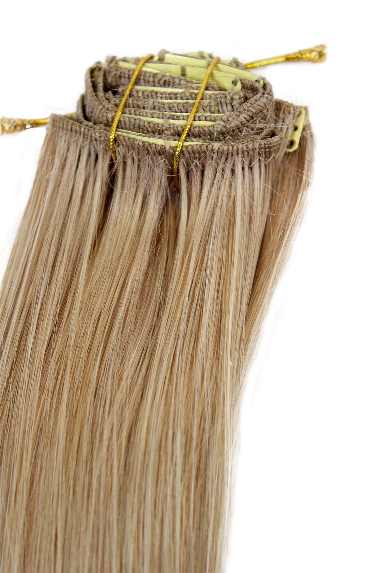 8-tlg Clip-in Komplett-Set Extensions Mischblond EX03-15BT613, Vorderansicht, WIG ME UP: Ihr Perücken Online Shop glatte Extensions Mischblond 40 cm lang