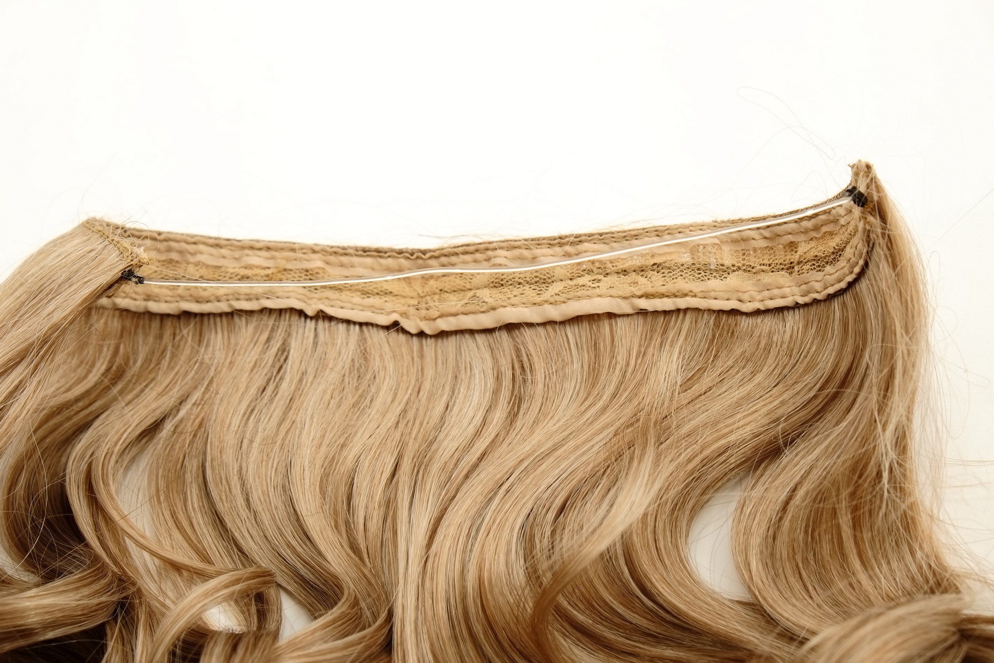 wellige Halbperücke Erdbeerblond-Platinblond-Mix 45 cm lang