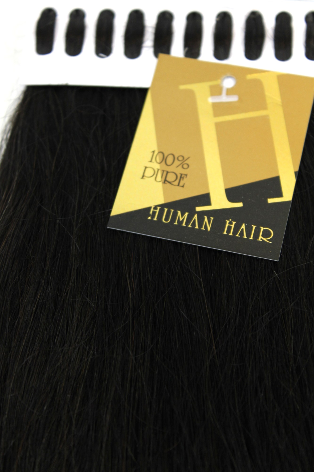 Extensions, dark brown, straight, shoulder-length, 100% Human Hair