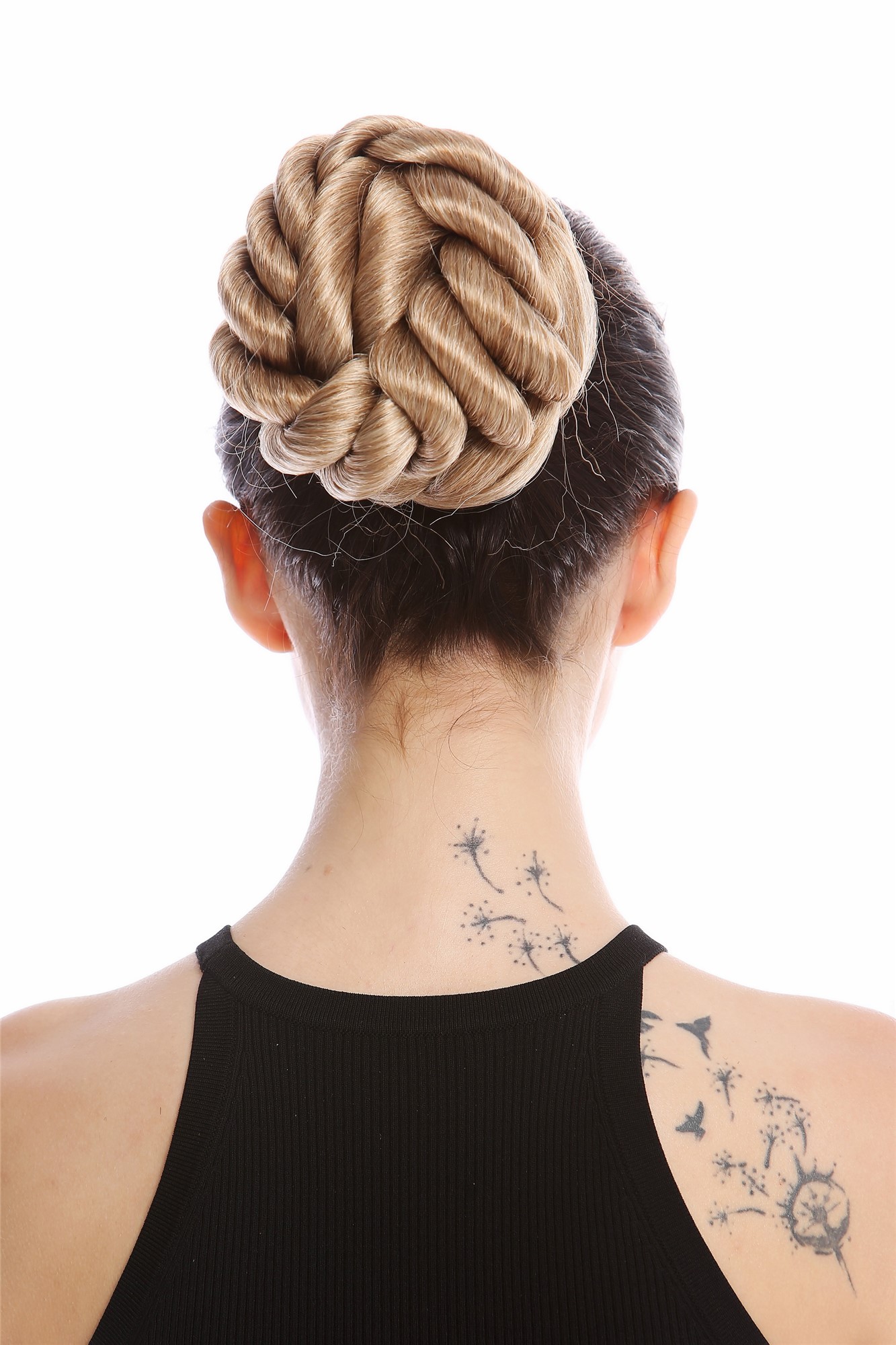 Dutt Haarknoten geflochten große Locken Blond Mix N794-27T613, Vorderansicht, WIG ME UP: Ihr Perücken Online Shop geflochtener Dutt Haarteil Blond-Mix