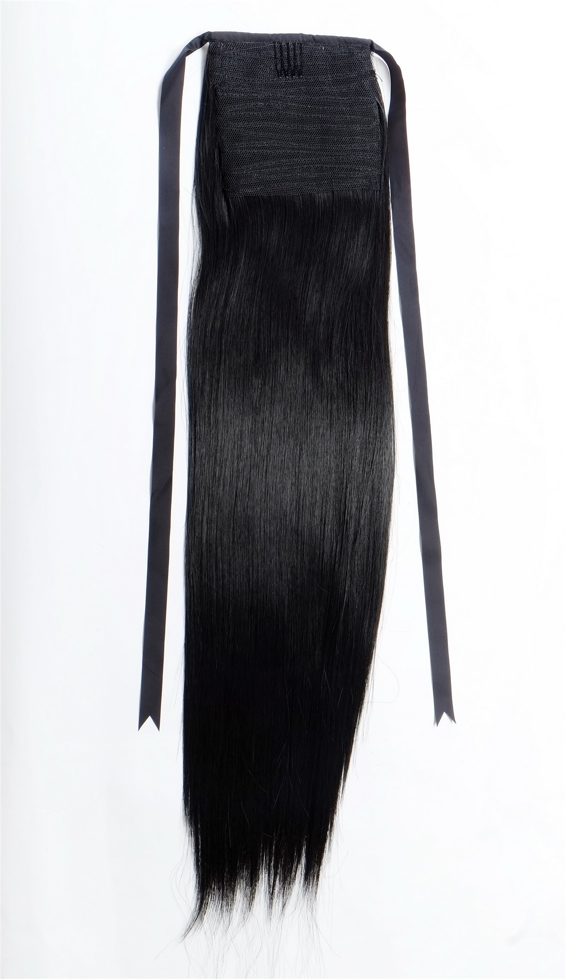 hochwertiges Haarteil glatt lang Befestigung mit Bändchen & Klammer Schwarzbraun C9429-2, Ansicht 2, WIG ME UP: Ihr Perücken Online Shop glattes Zopf-Haarteil Schwarzbraun 60 cm lang