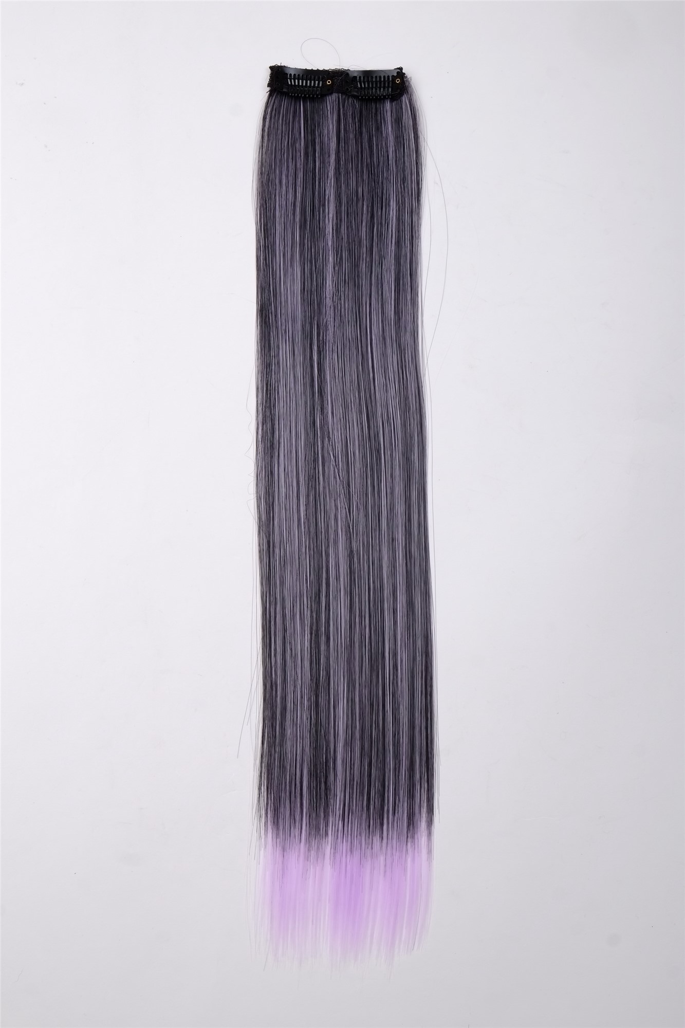 glatte Extensions Neonviolett-Schwarz-Mix 45 cm lang