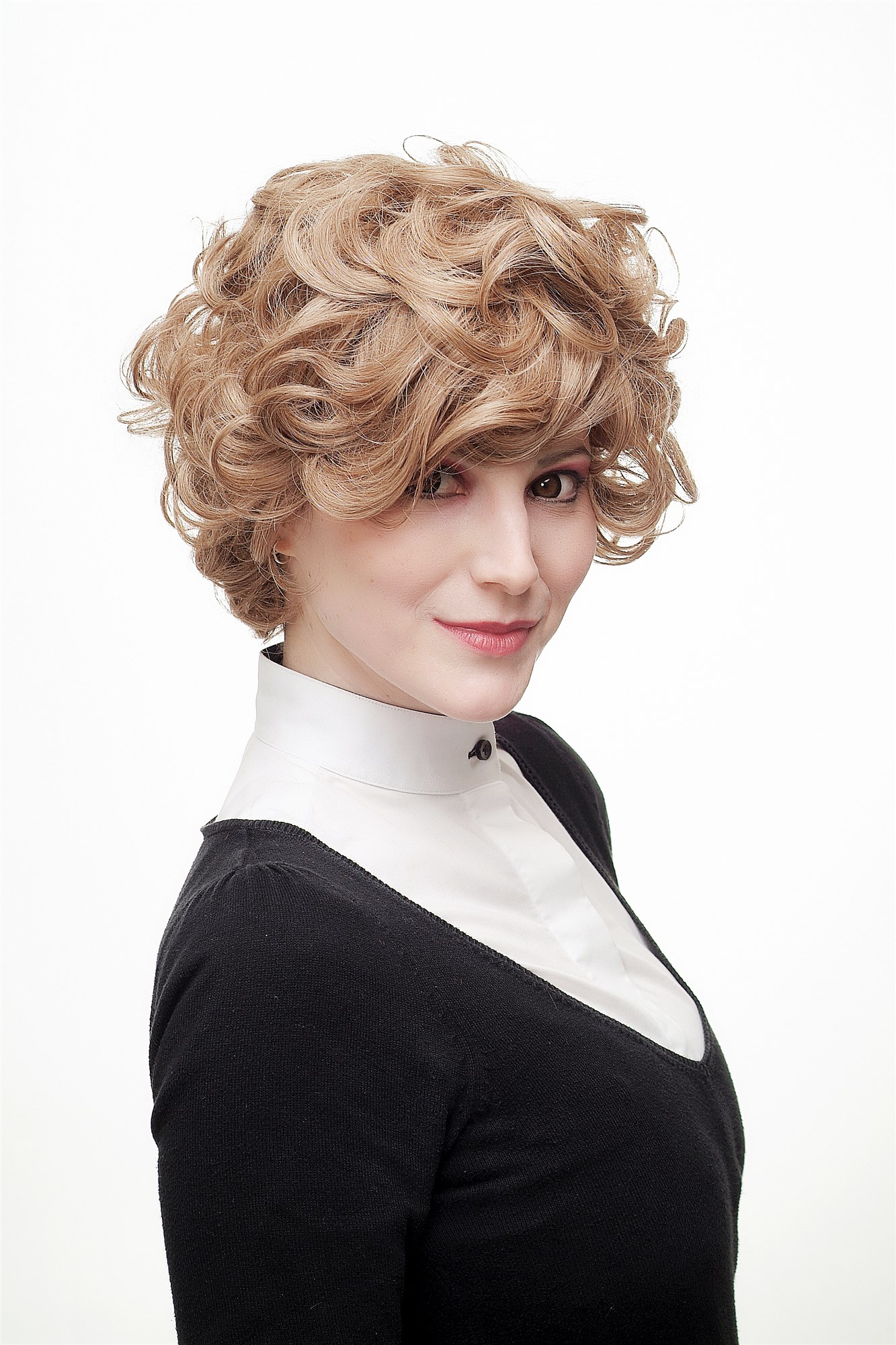 Lady wig short middle blond mix curly curls voluminous volume big hair 1263, view 6, WIG ME UP: Your Perücken Online Shop Quality Wigs, Ladies, dark blonde mix, wavy, short