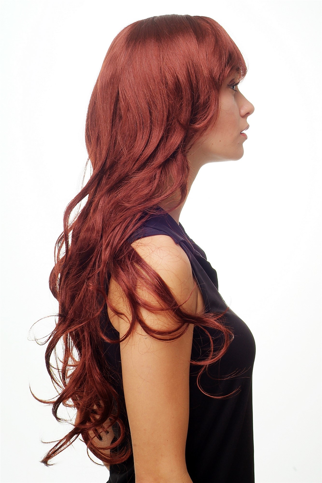 hochwertige Qualitätsperücken, Perücke lang wallendes Haar wellig leicht lockig Gold-Rotbraun 9204S-35, Ansicht 2, WIG ME UP: Ihr Perücken Online Shop lockige Tressen-Perücke mit Kopfhaut-Imitat Gold-Rotbraun lange Haare für Damen