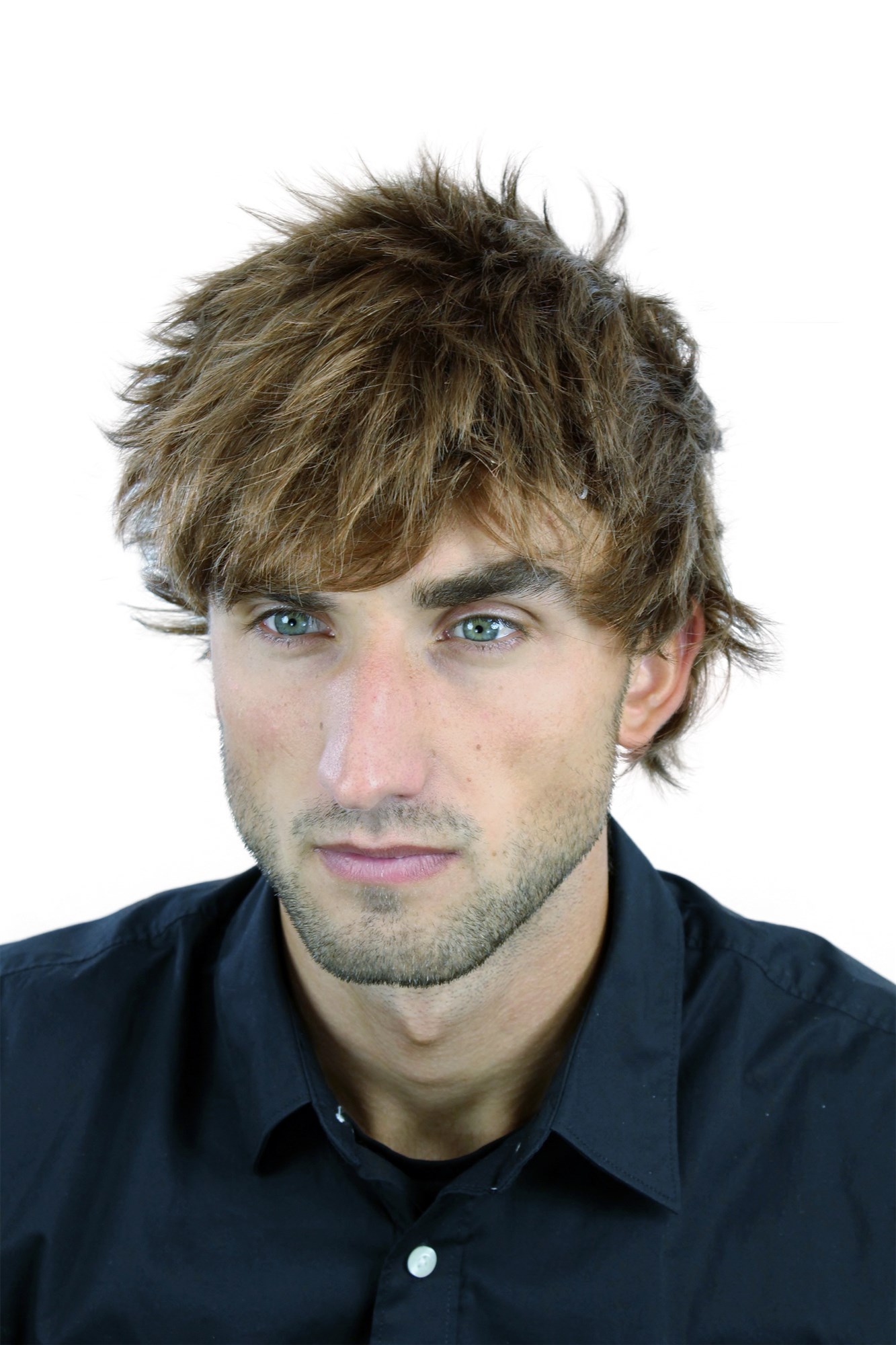 WL-2072-18/30 Men Gents  Wig short wild youthful copper brown dark blond mix, front view, WIG ME UP: Your Perücken Online Shop Quality Wigs, Men, medium brown-medium rust brown mix, wavy, short