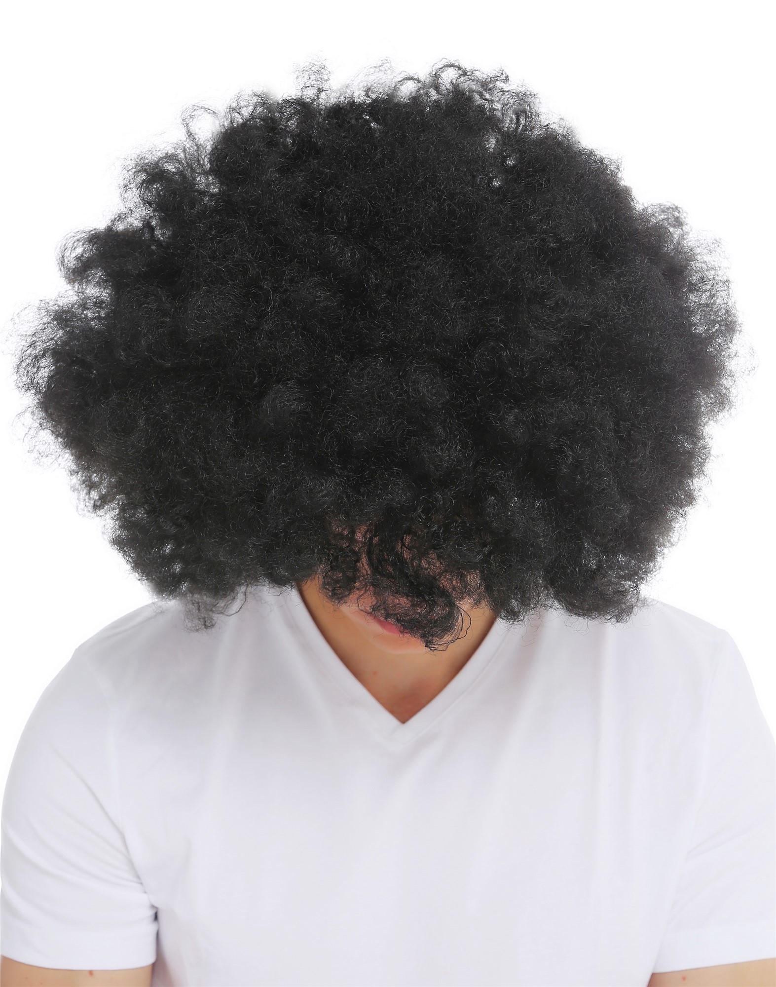 XXL big massive afro wig women men carnival Halloween voluminous black 70's 3256, view 5, WIG ME UP: Your Perücken Online Shop Party Wig, Unisex, pitch black, curled, shoulder-length