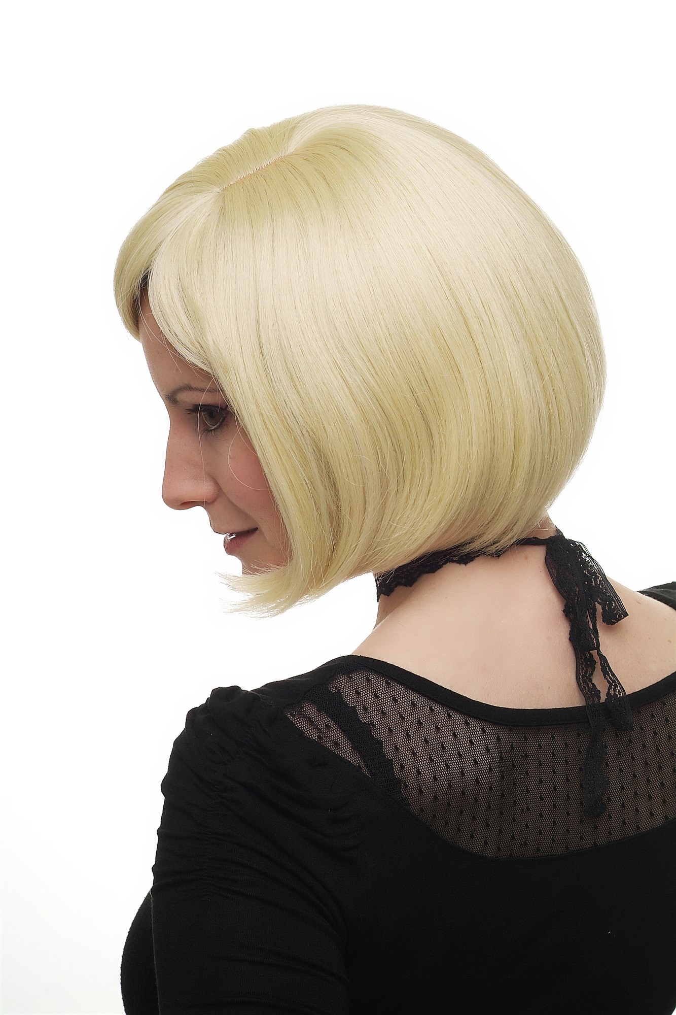 hochwertige Qualitätsperücken, Damen Perücke kurz Bob warmes helles Blond 3270-88E, Ansicht 5, WIG ME UP: Ihr Perücken Online Shop glatte Tressen-Perücke mit Kopfhaut-Imitat Schwedenblond kurze Haare für Damen