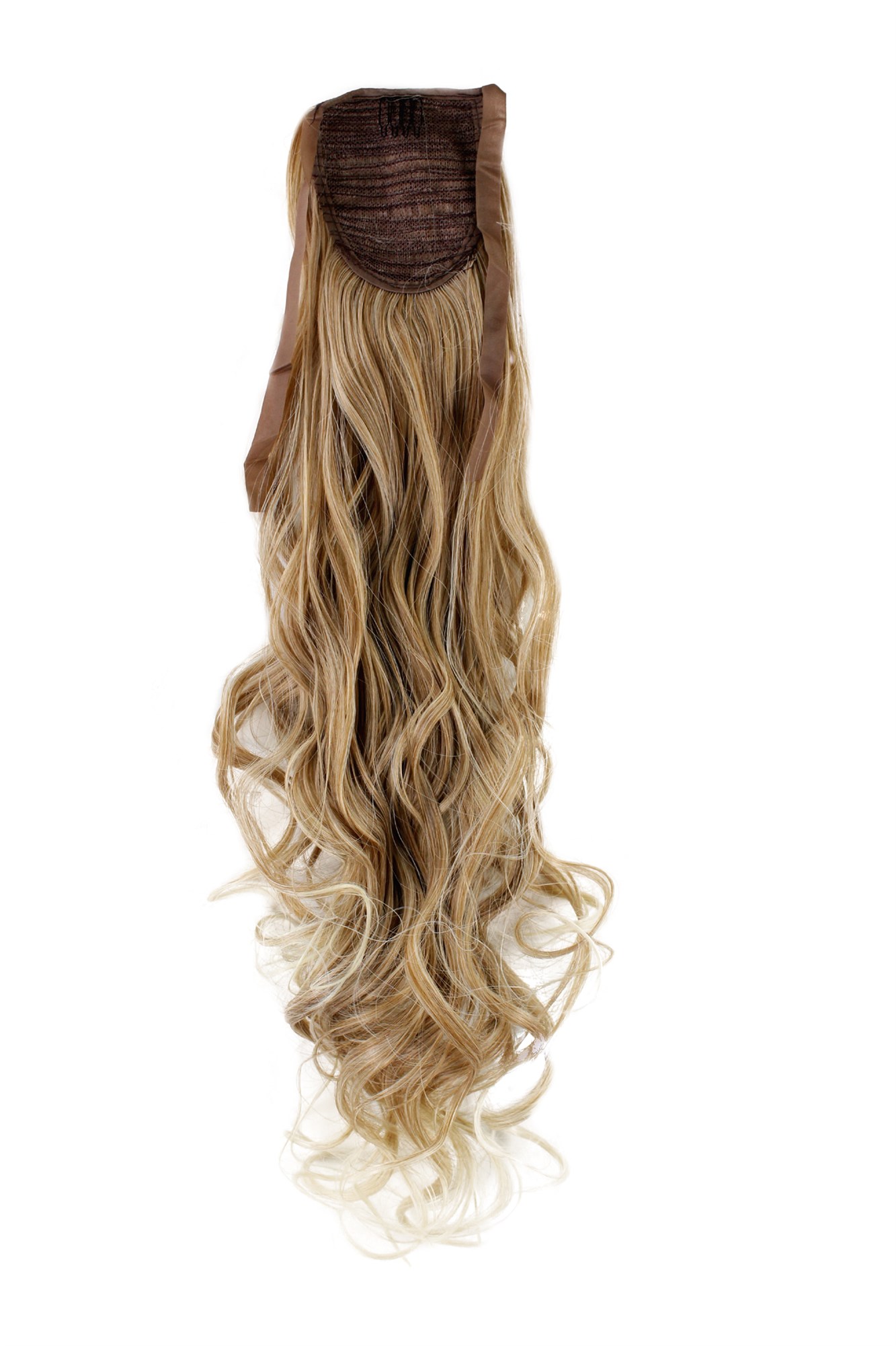 Ponytail comb & ribbon wrap-around extension long wavy blonde mix YZF-1094HT, view 2, WIG ME UP: Your Perücken Online Shop Ponytails, light blonde, wavy, long