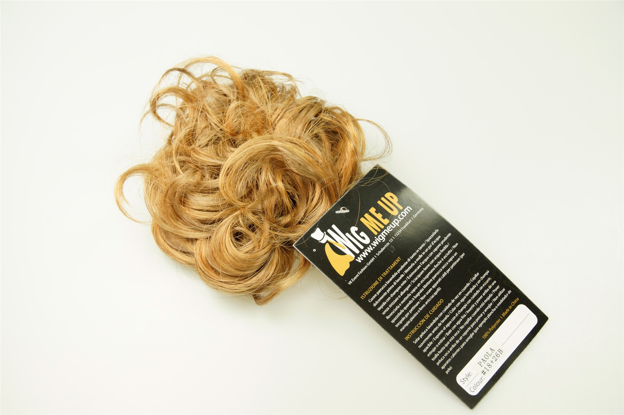 Scrunchie lockig dunkelblond-blond 18 cm