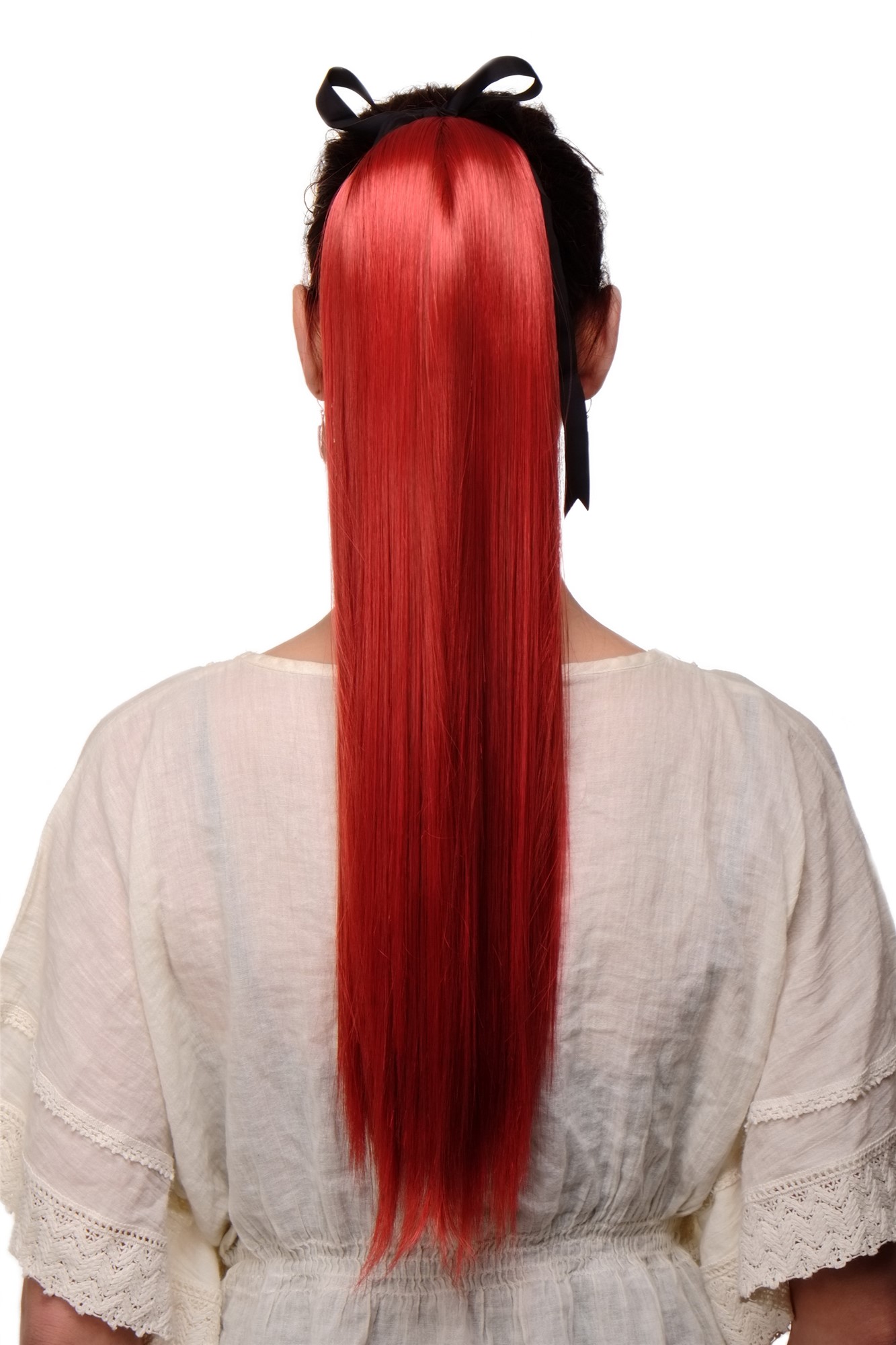 Ponytails, red mix, straight, long