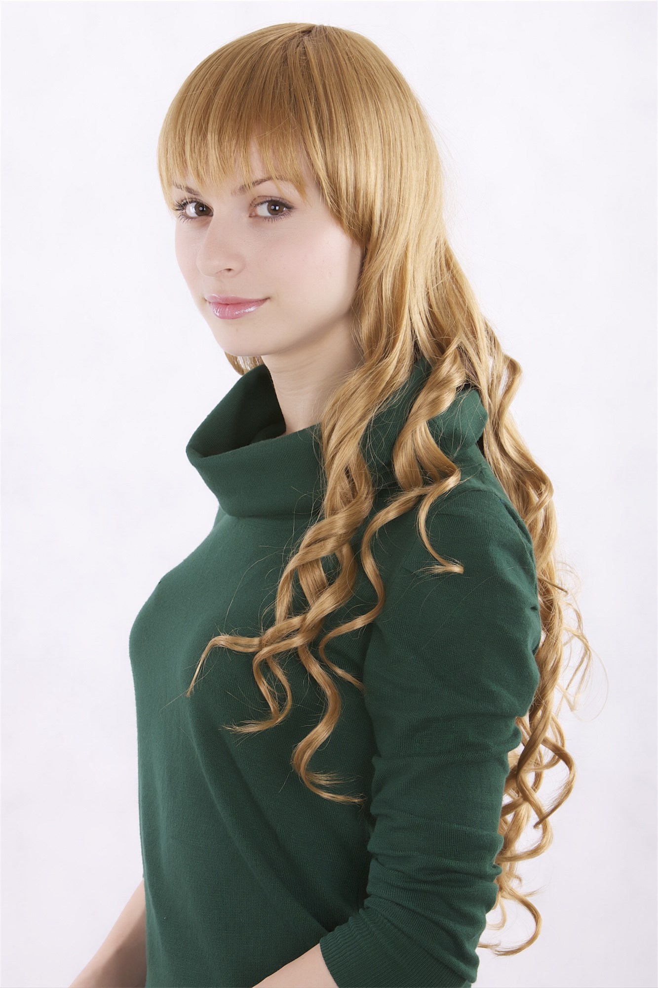 Lady women wig long straight top curled tips fringe reddish blonde 3250, view 2, WIG ME UP: Your Perücken Online Shop Quality Wigs, Ladies, Blonde, curled, long