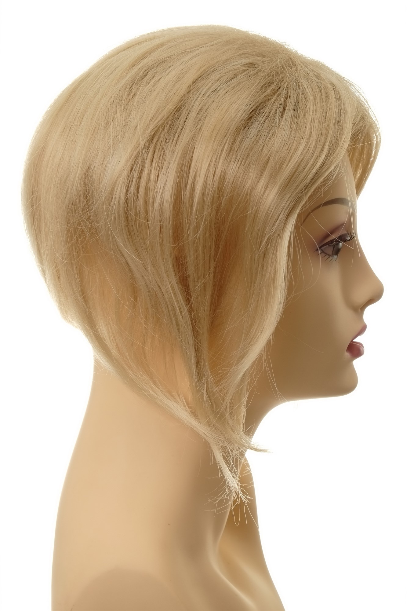 Toupee, golden blonde-platinum blonde mix, straight, short