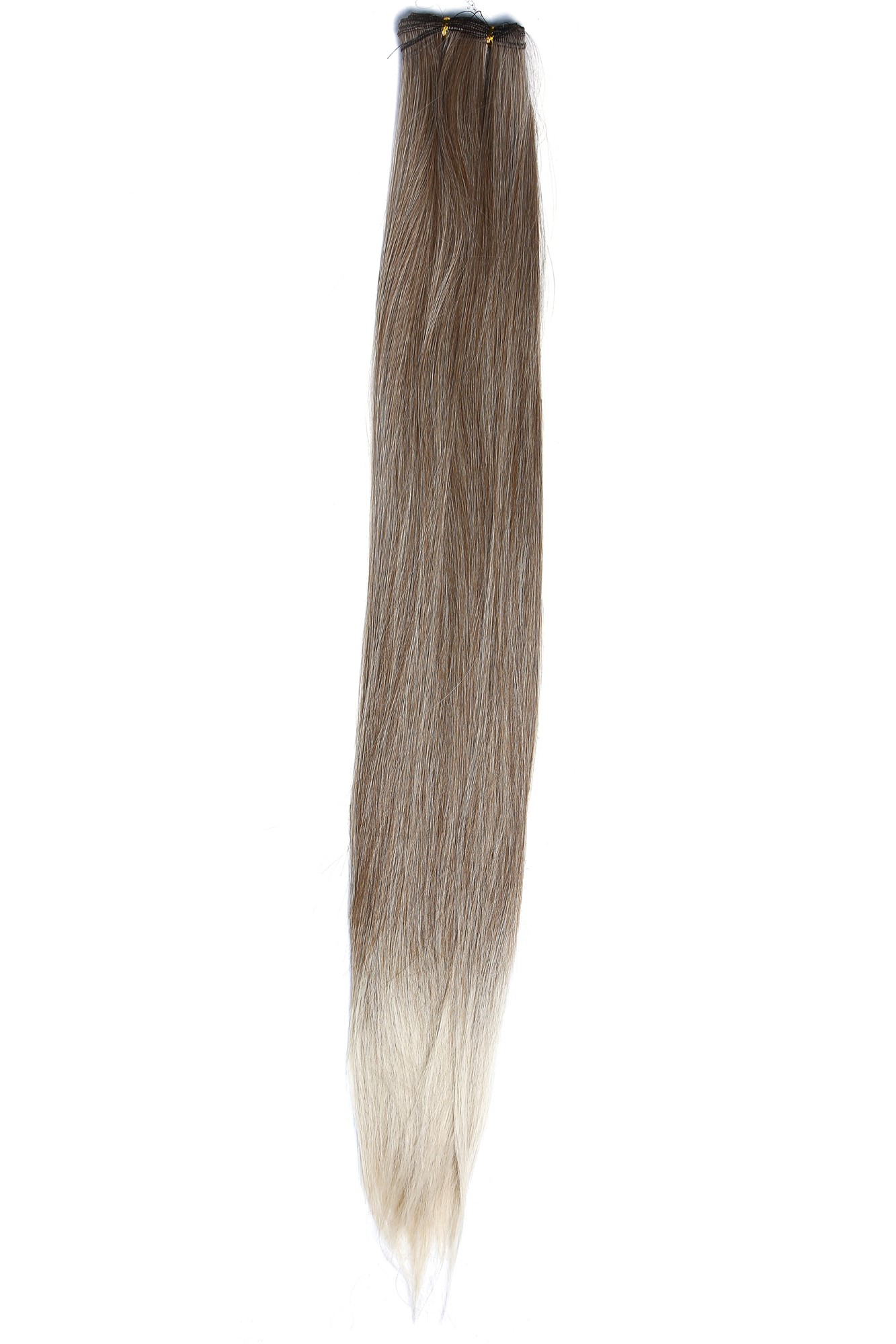 Weft tress synthetic hair sleek for wig extension making blonde mix VK-WEFT, front view, WIG ME UP: Your Perücken Online Shop Wefts, blond mix, straight, very long