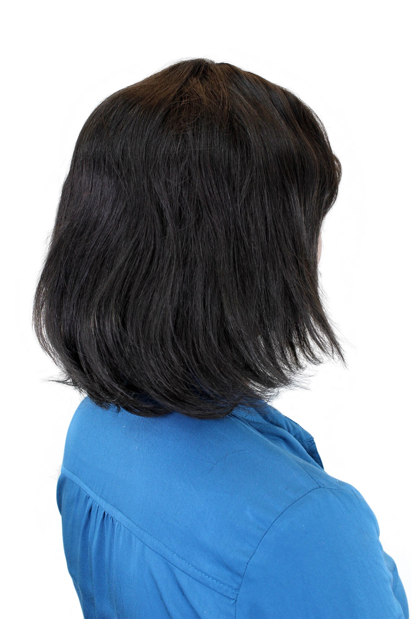 Quality Wigs, Ladies, black-brown, straight, short, 100% Human Hair