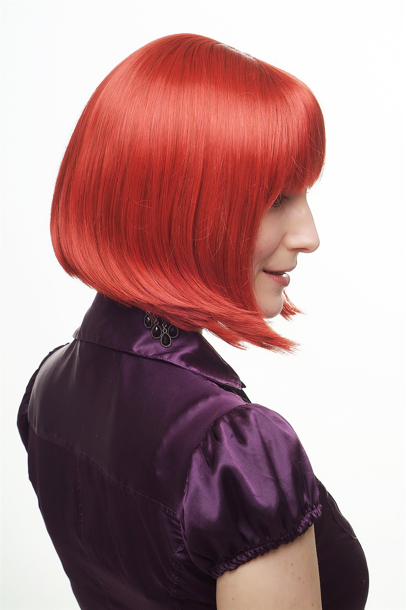 Lady women wig classic Bob Longbob bangs fringe straight short ruby red 2212, view 2, WIG ME UP: Your Perücken Online Shop Quality Wigs, Ladies, Red, straight, short