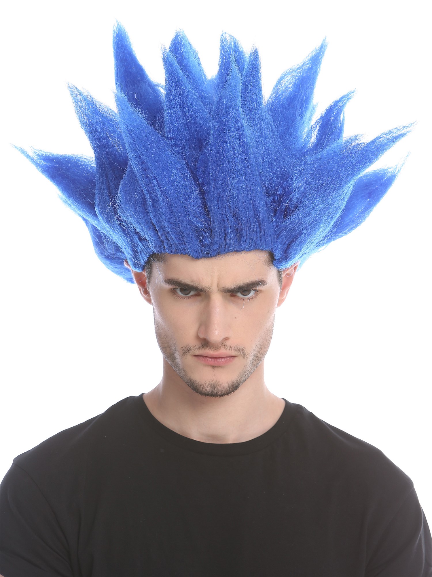 günstige Party Perücke, Perücke Hochtoupiert Fee Blume Blau 91062-PC3, Ansicht 5, WIG ME UP: Ihr Perücken Online Shop wellige Party Perücke Blau kurze Haare Unisex