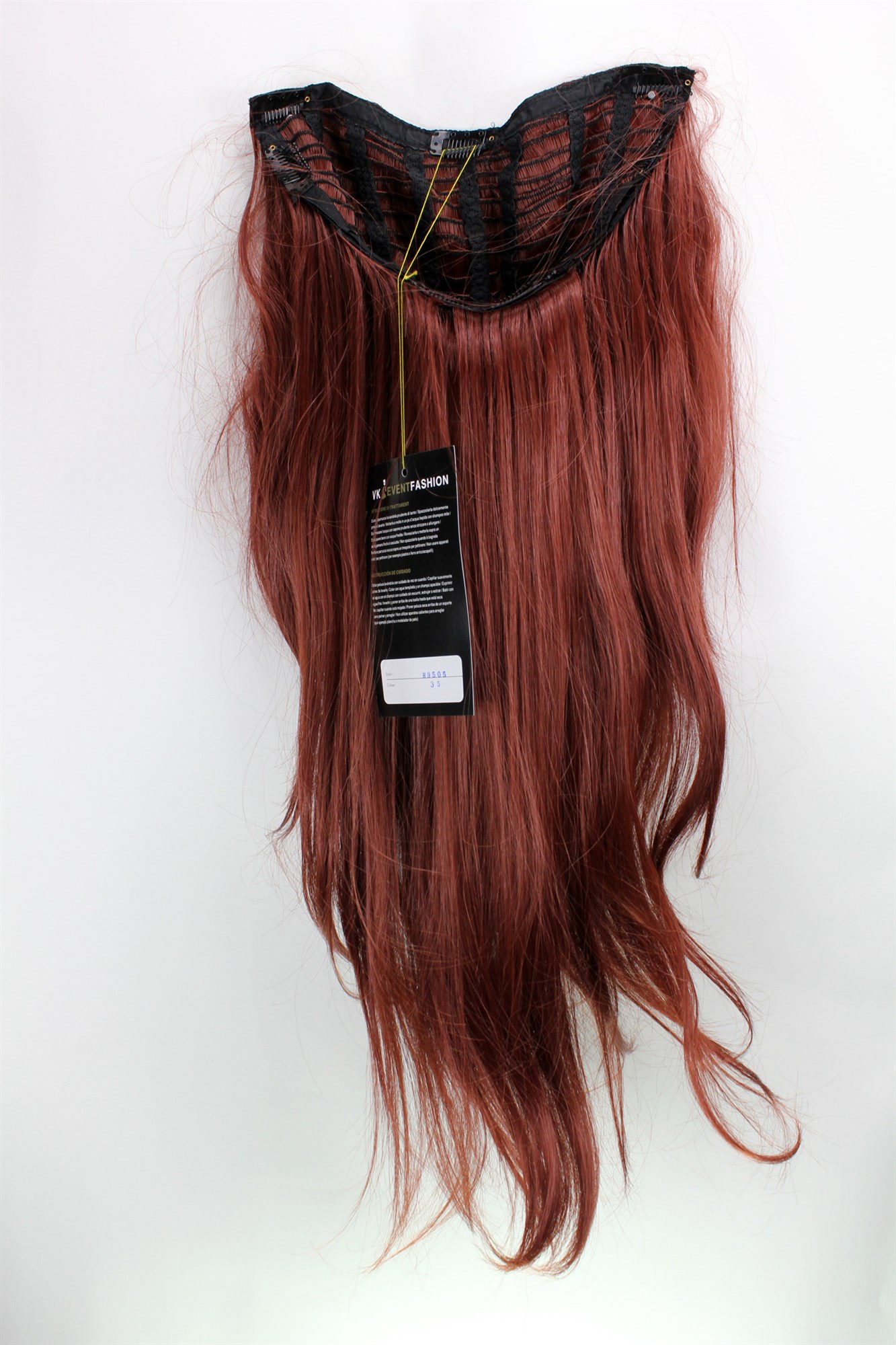 3/4 Perücke Haarteil mit 7 Klammern glattes Haar Rot Gold-Rotbraun H9505-35, Ansicht 2, WIG ME UP: Ihr Perücken Online Shop glatte Halbperücke Gold-Rotbraun 60 cm lang