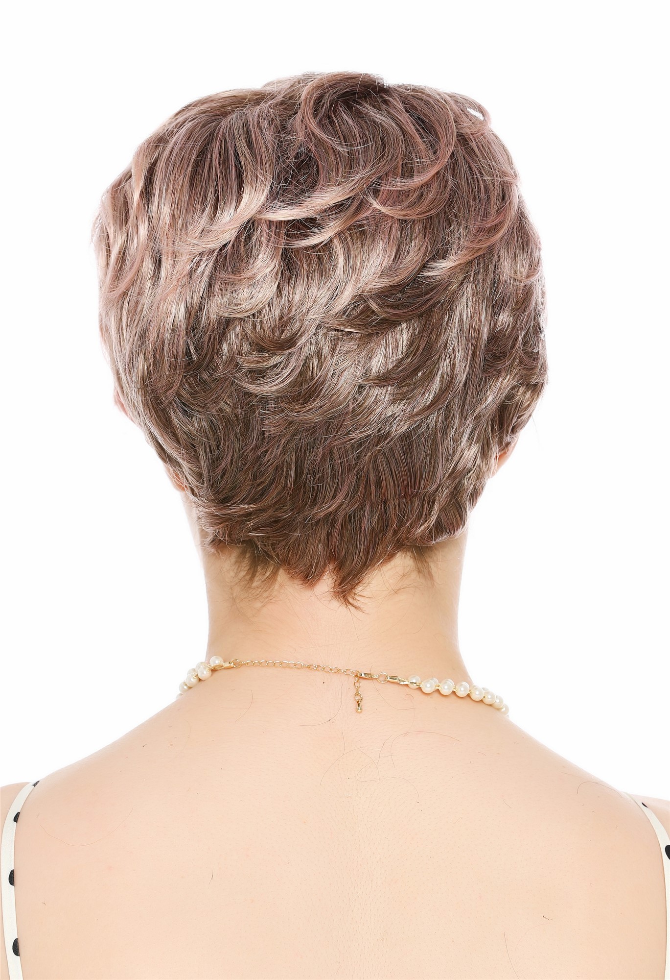 Perücke Damen Herren burschikos androgyn unsisex kurz wild gewellt Blond Mix Rosa Strähnchen VK-72-2215T
