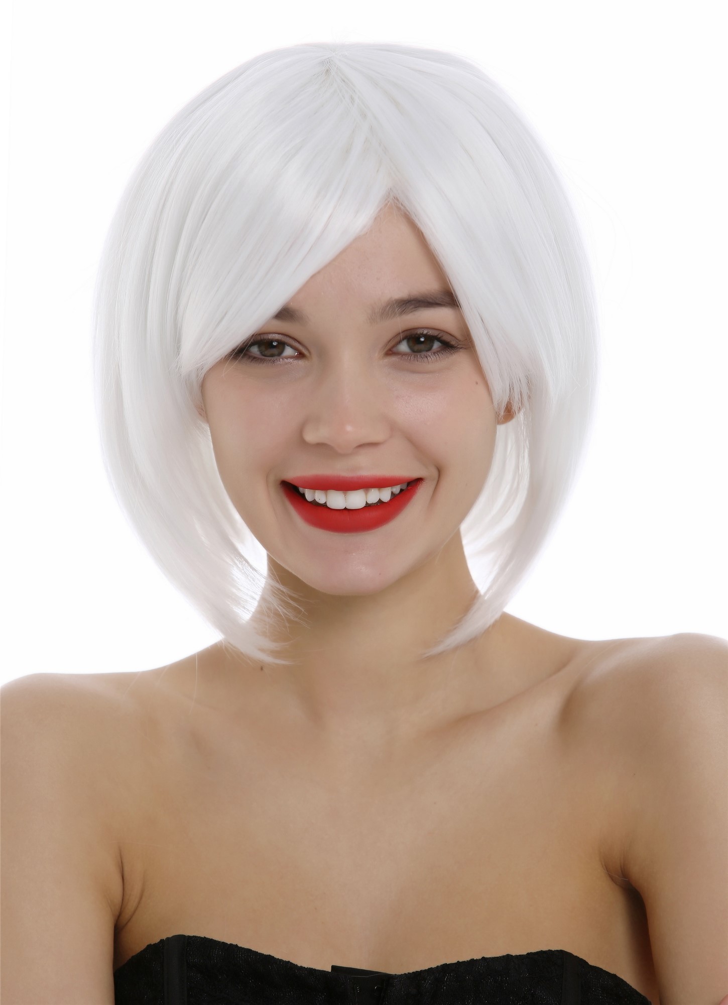 Lady Women wig cosplay short frayed Bob style parting white 1215, view 2, WIG ME UP: Your Perücken Online Shop Quality Wigs, Ladies, blossom white, straight, short