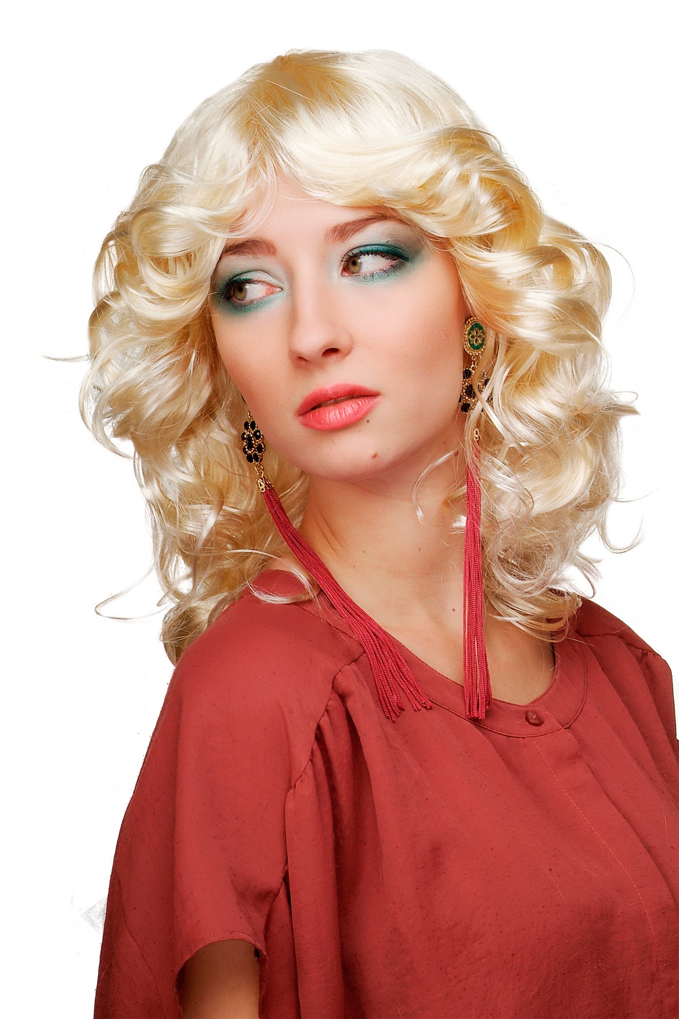Lady party wig angelic blond angel long curls medieval Gothic Lolita 61842, view 3, WIG ME UP: Your Perücken Online Shop Party Wig, Ladies, Blonde, curled, shoulder-length