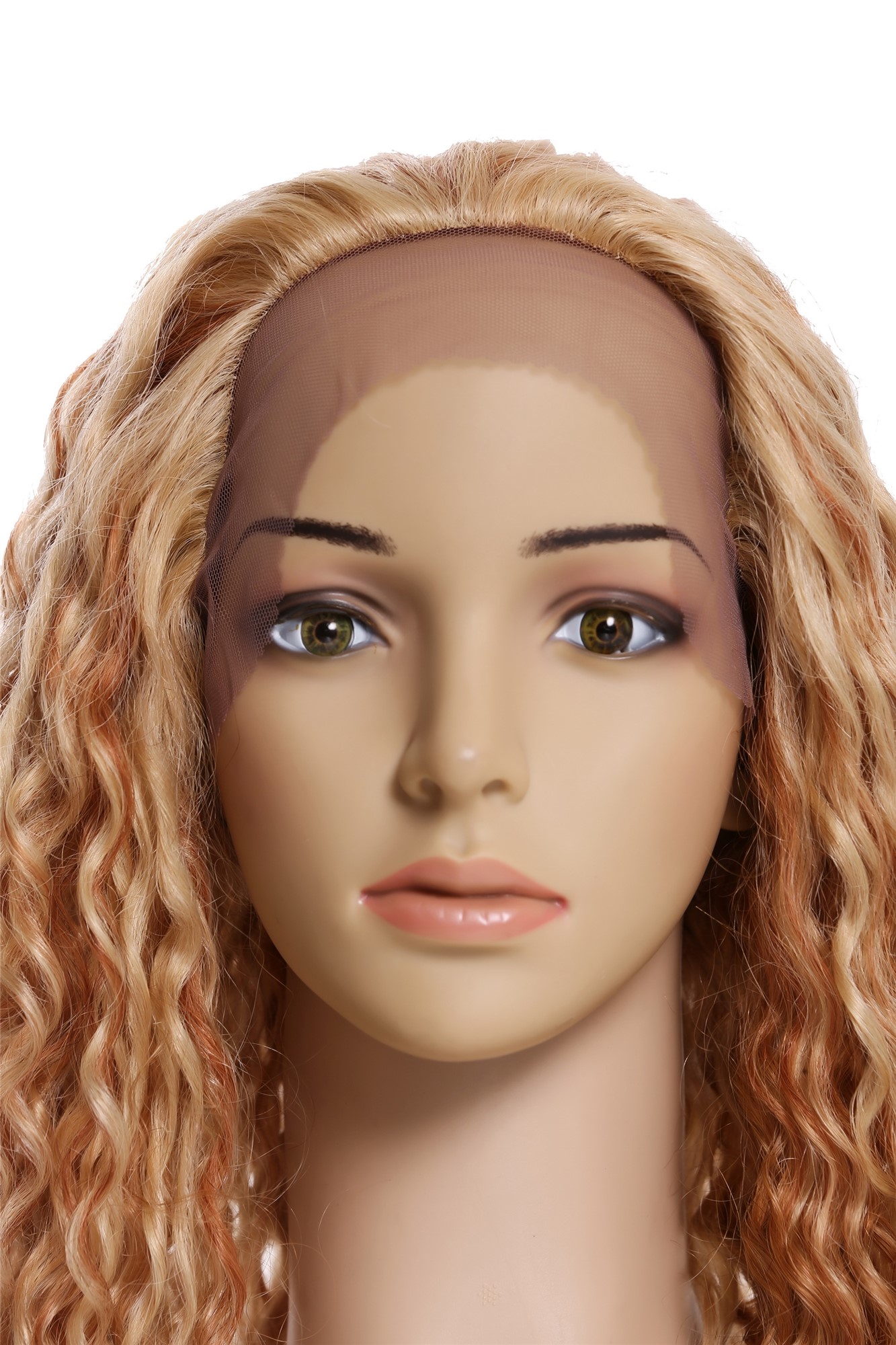 Lady wig human hair long lace front curls blonde copper brown mix UR-016-HH-LF, view 7, WIG ME UP: Your Perücken Online Shop Quality Wigs, Ladies, copper brown-strawberry blonde-platinum blonde mix, curled, shoulder-length, 100% Human Hair
