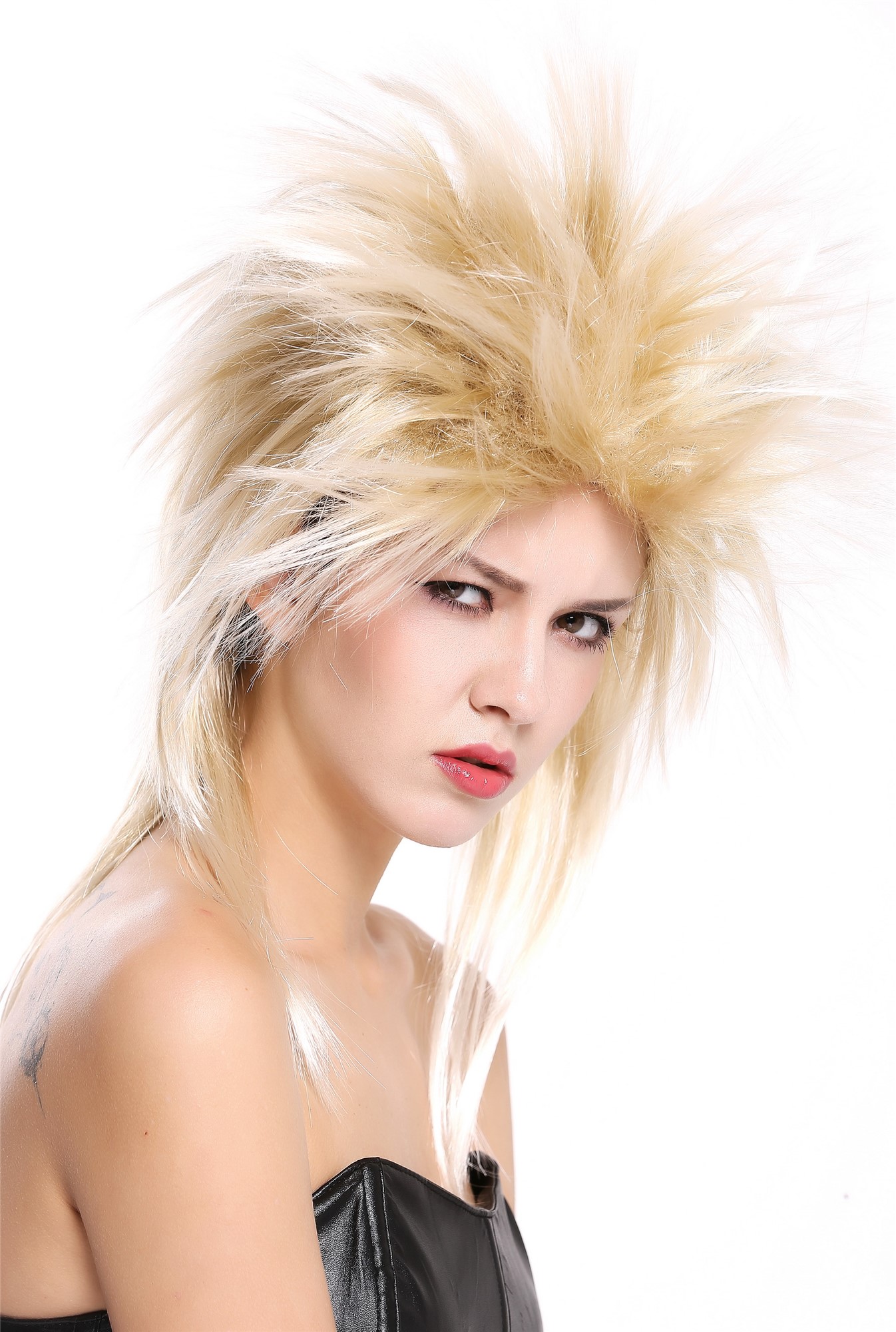 Party Wig, Unisex, gold-ash blonde-light blonde mix, straight, shoulder-length