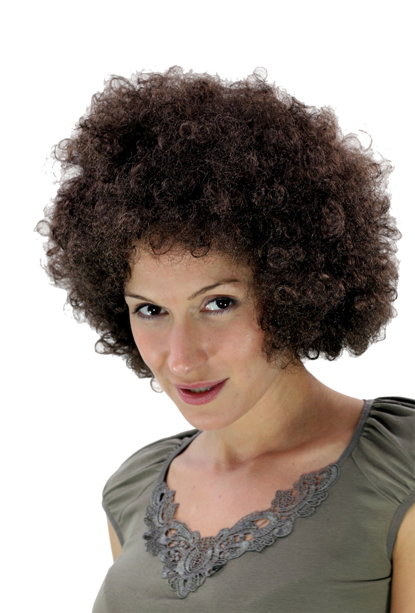 Party/Fancy Dress/Halloween WIG gigantic super volume DARK BROWN AFRO funky huge PW0011-P4, view 3, WIG ME UP: Your Perücken Online Shop Party Wig, Unisex, dark brown, curled, short