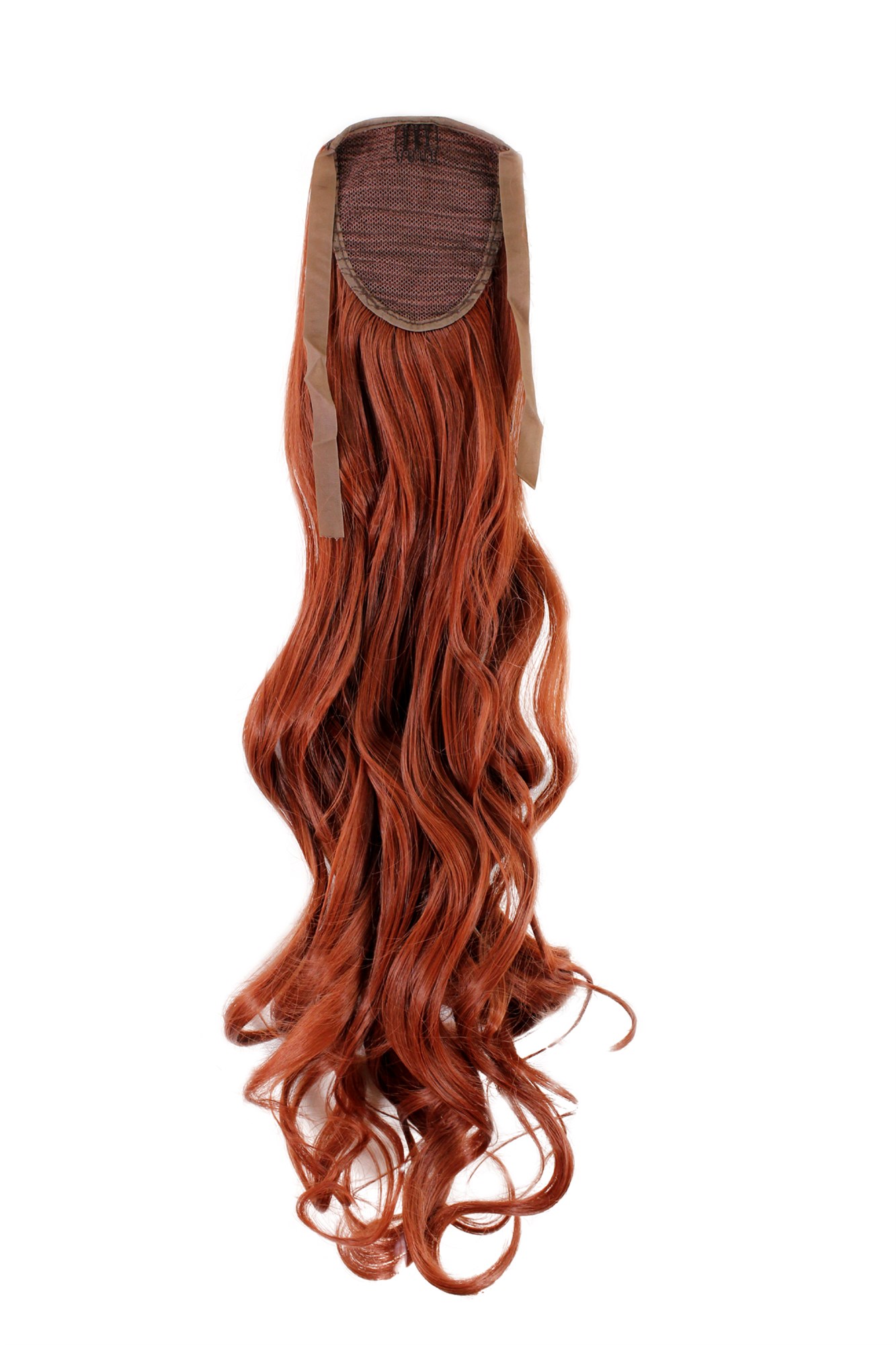 Ponytails, henna red, wavy, long