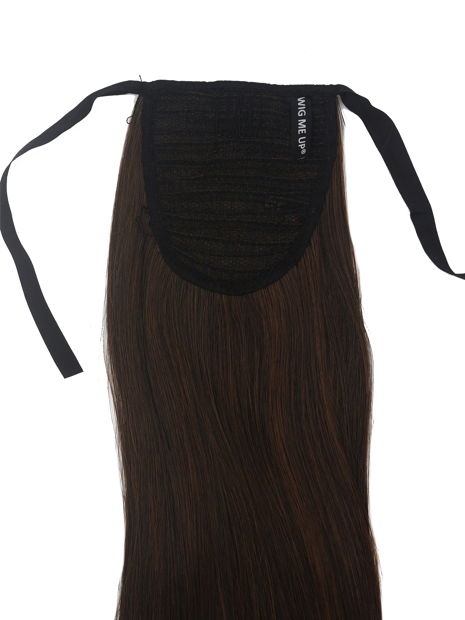 Ponytail Hairpiece comb ribbon wrap-around long smooth chestnut brown YZF-1094S, view 5, WIG ME UP: Your Perücken Online Shop Ponytails, brown mix, straight, long