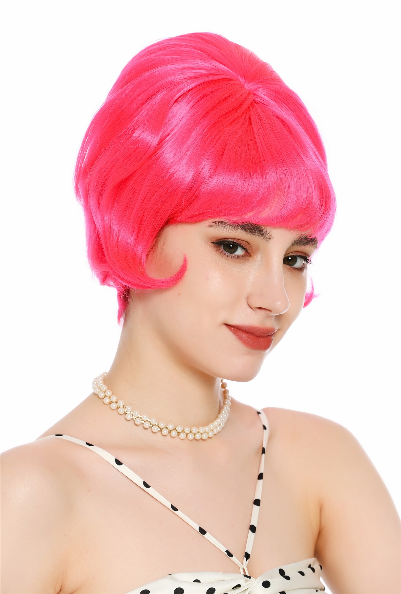 Perücke Damen Retro Vintage 50er 60er Beehive hochtoupiert Pink Rosa DW3436-TF2315