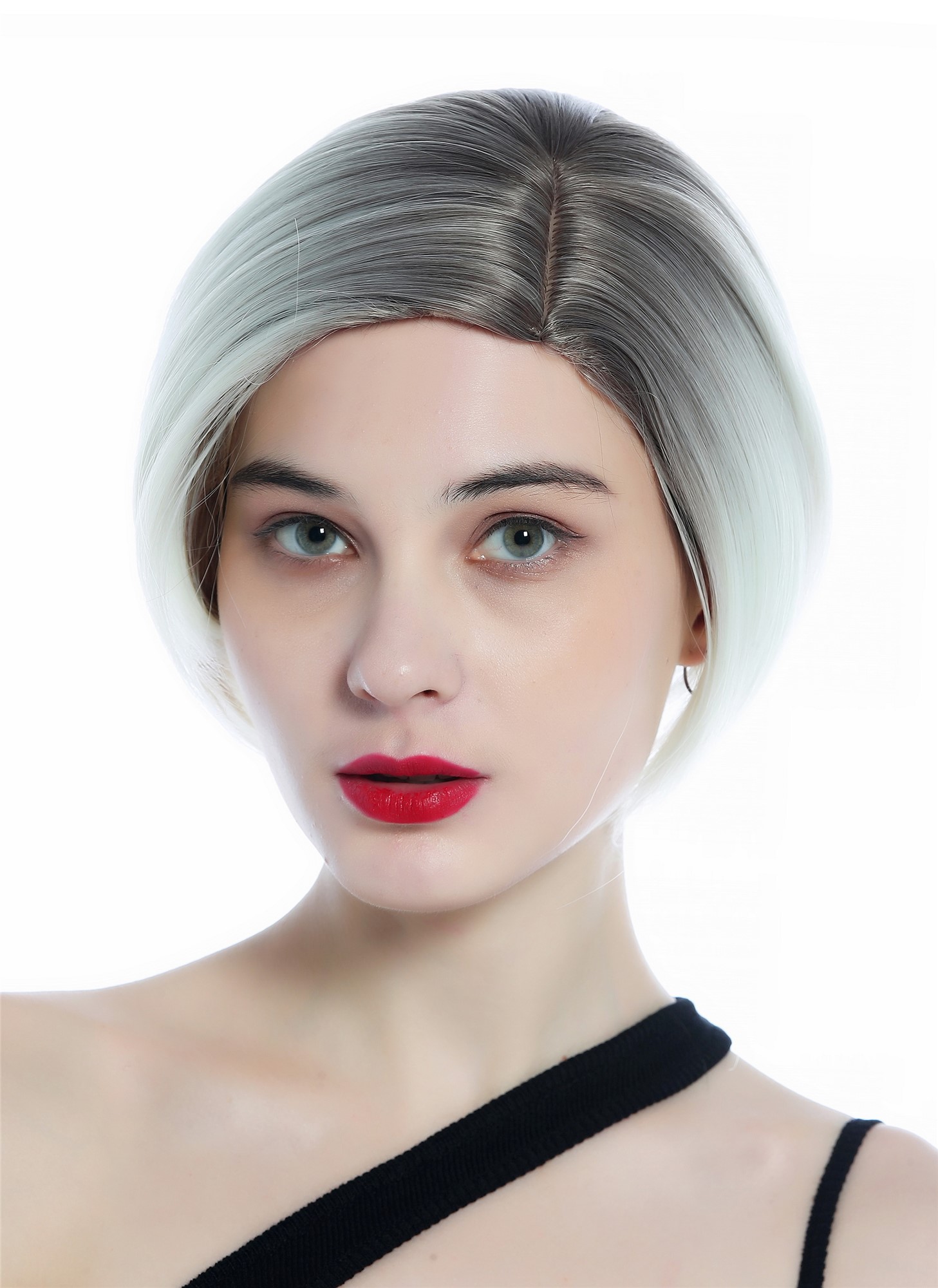 Ladies' Wig women short smooth parting ombre dark blonde to platinum SZL0581, front view, WIG ME UP: Your Perücken Online Shop Quality Wigs, Ladies, light blonde-copper gold mix, straight, short